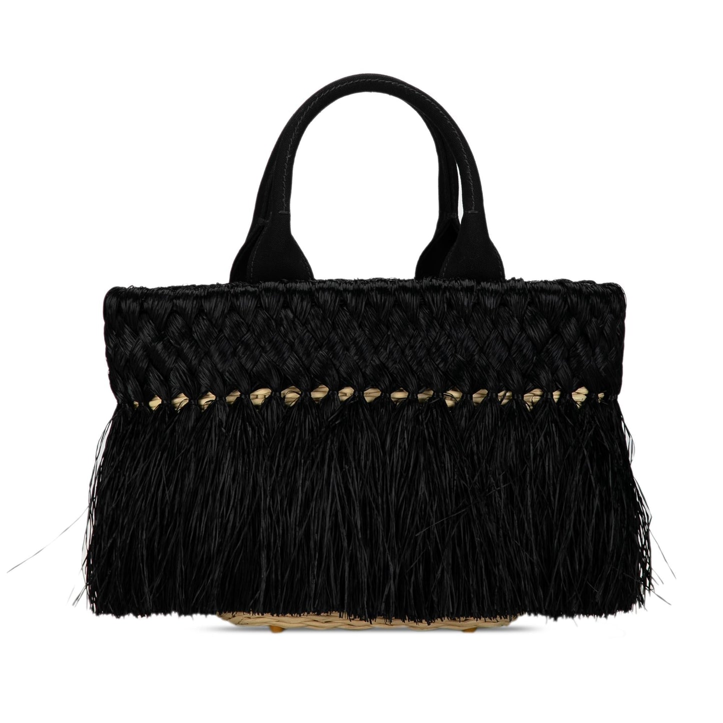Prada Fringed Satchel Shg Zpbkch Raffia Satchel Bag