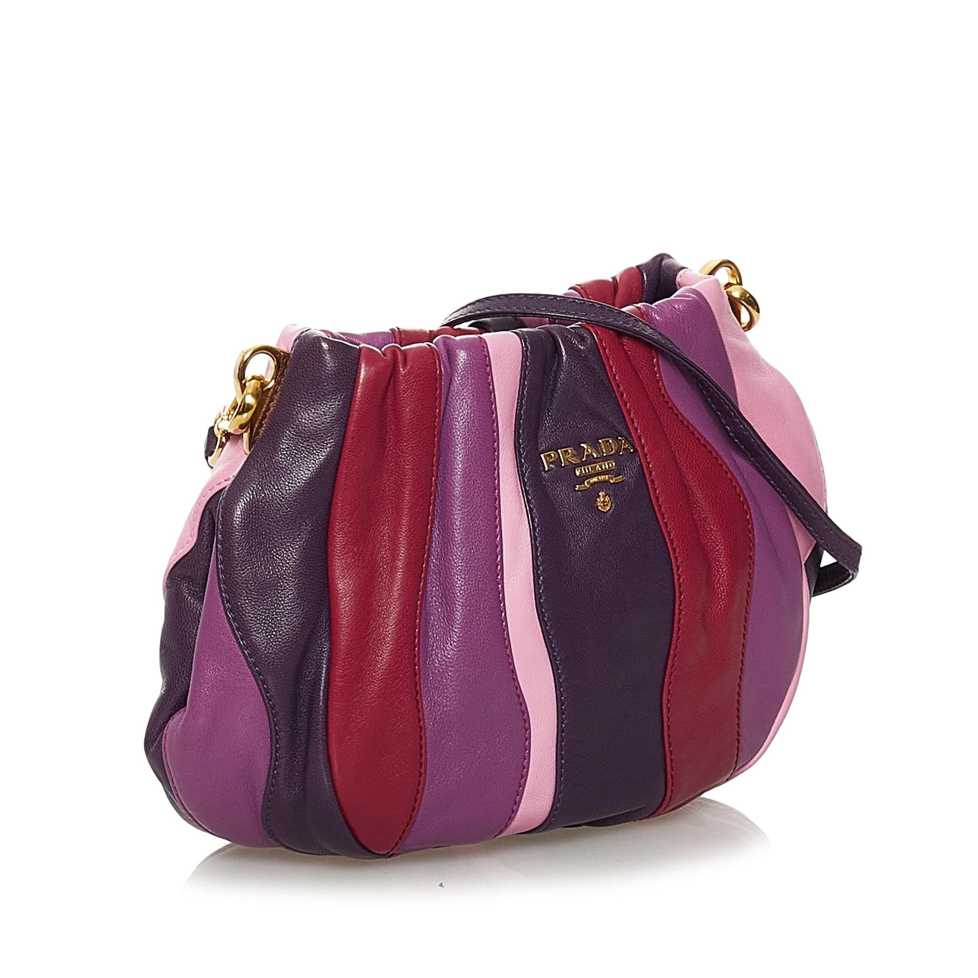 Prada Gathered Crossbody Bag Shg Leather
