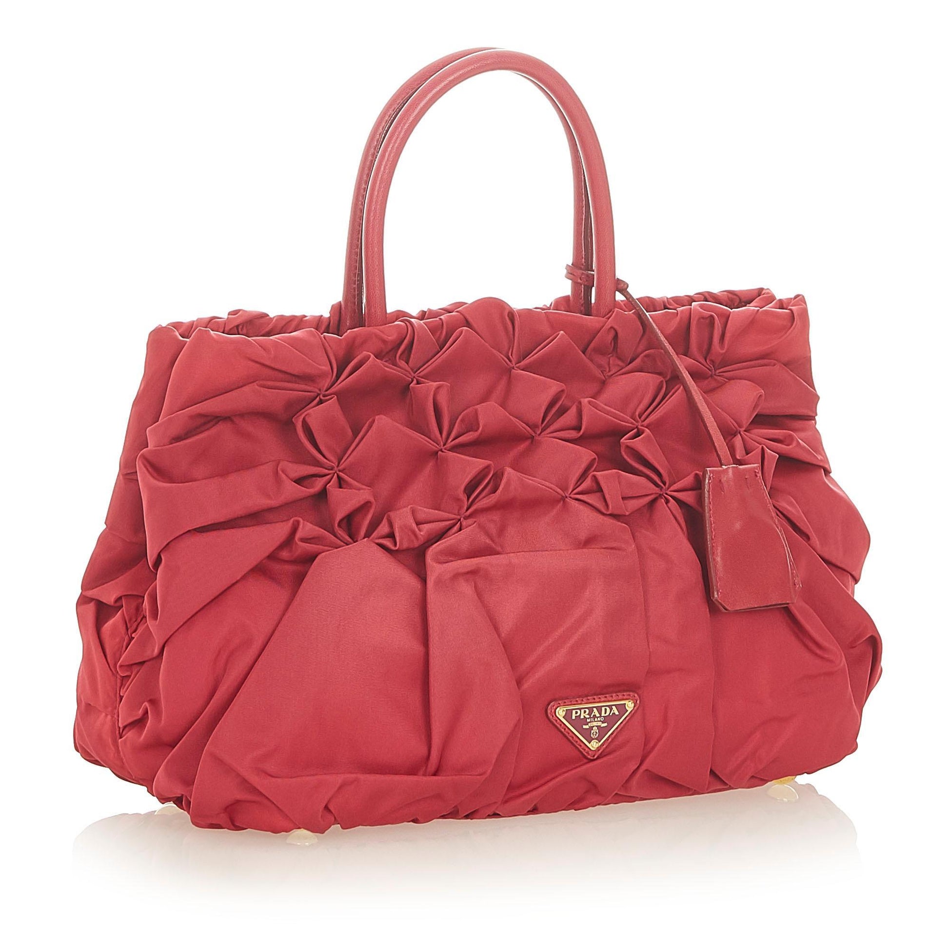 Prada Gathered Tessuto Tote Bag