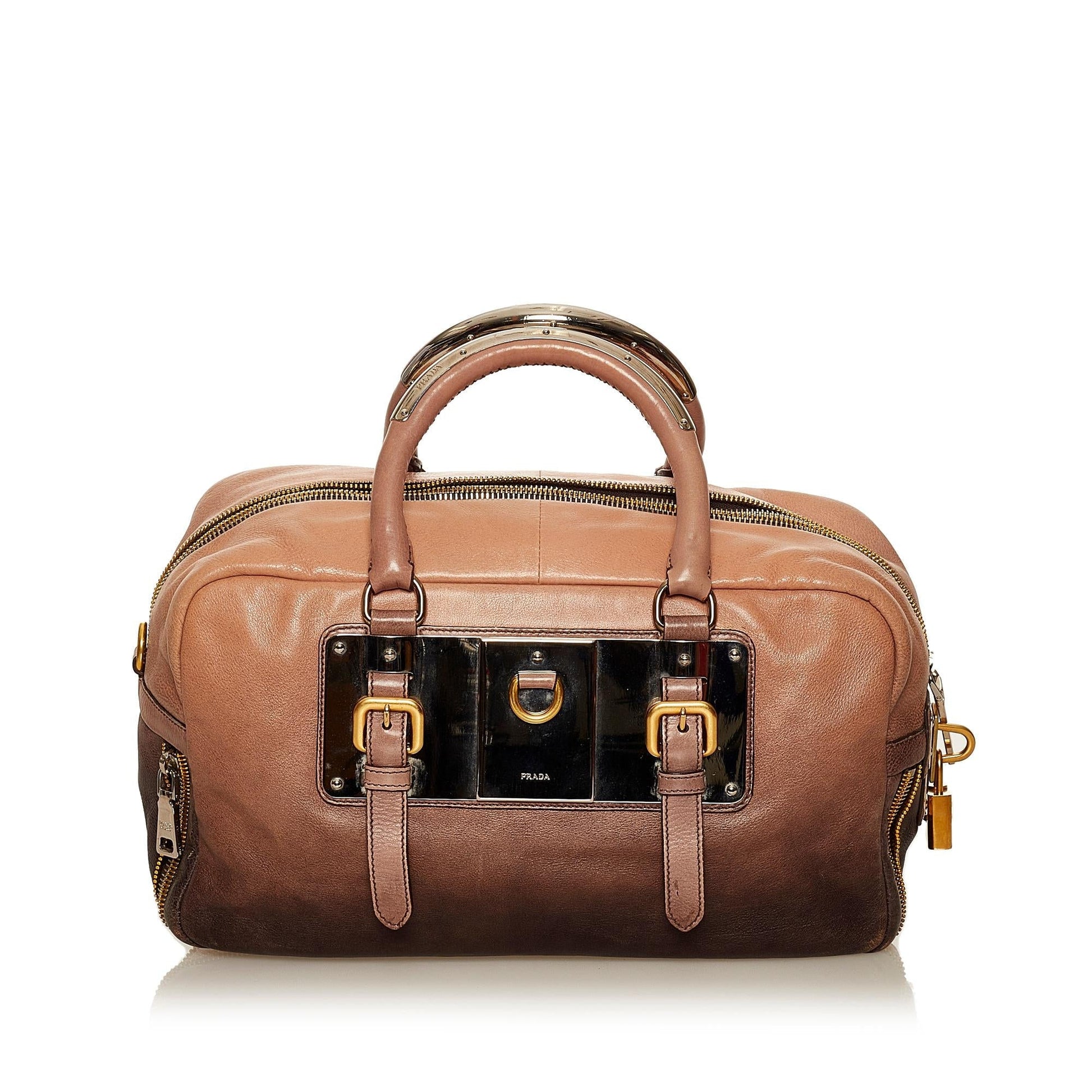 Prada Glace Calf Ombre Handbag Shg Leather Satchel Bag