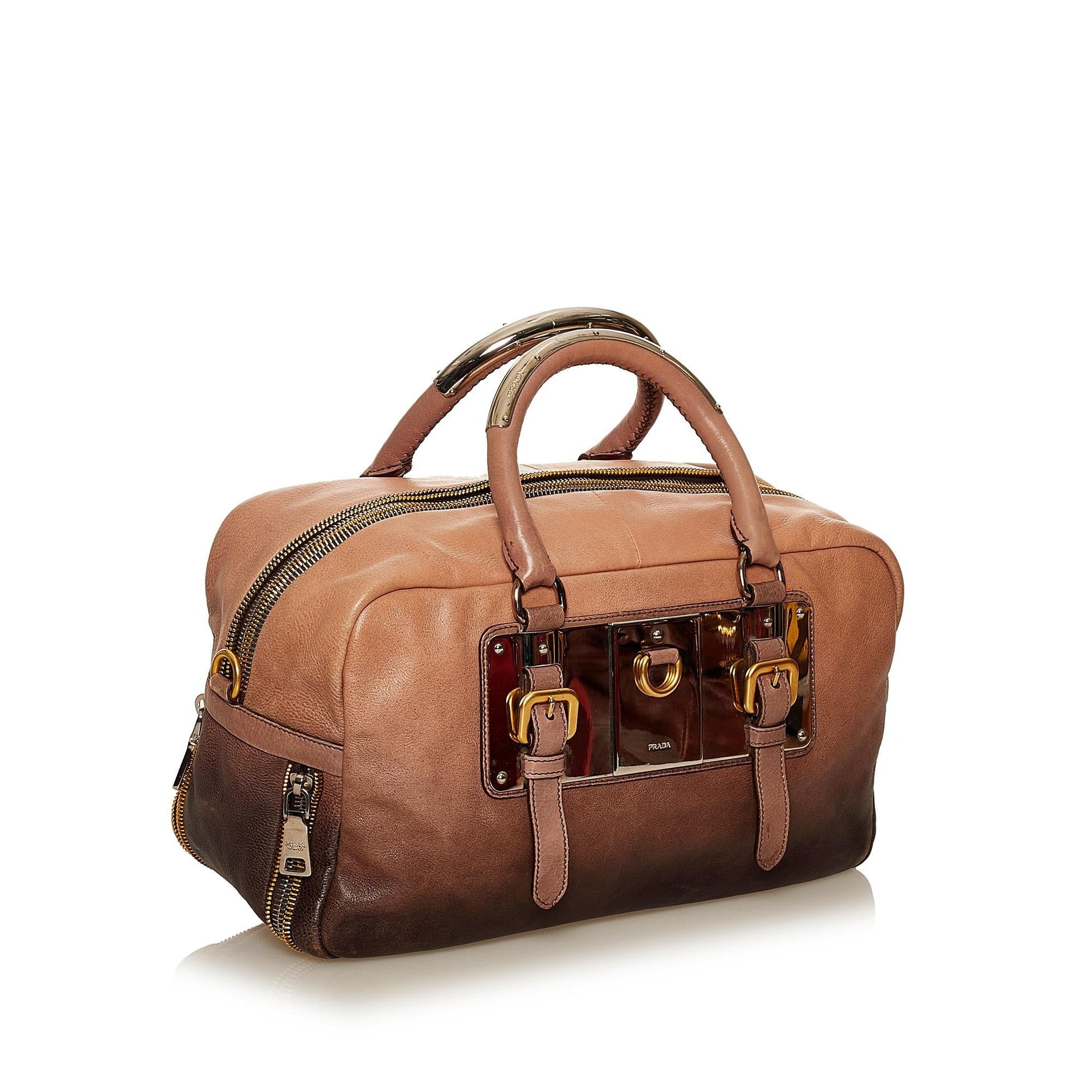 Prada Glace Calf Ombre Handbag Shg Leather Satchel Bag