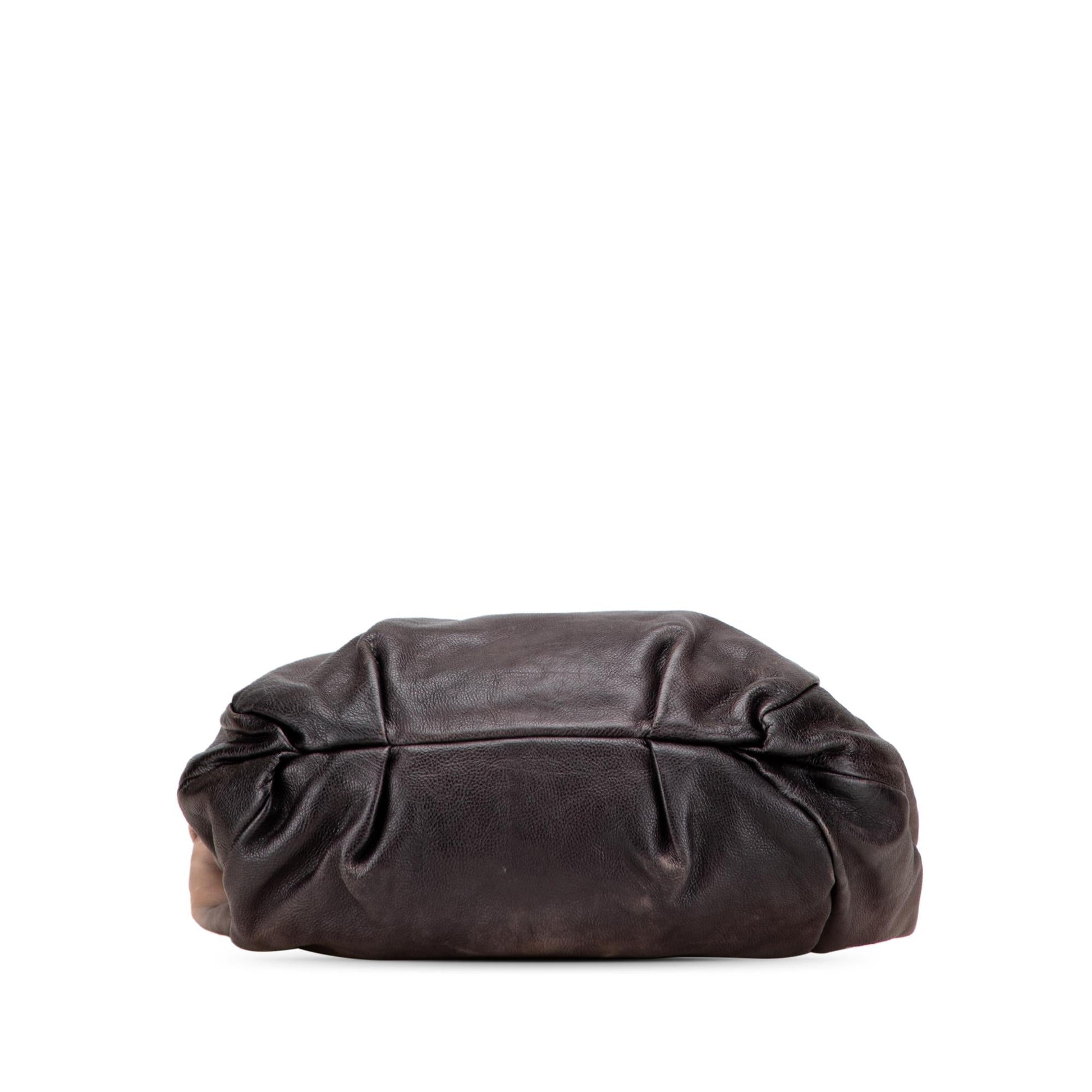 Prada Glace Calf Ombre Pleated Hobo Shoulder Bag