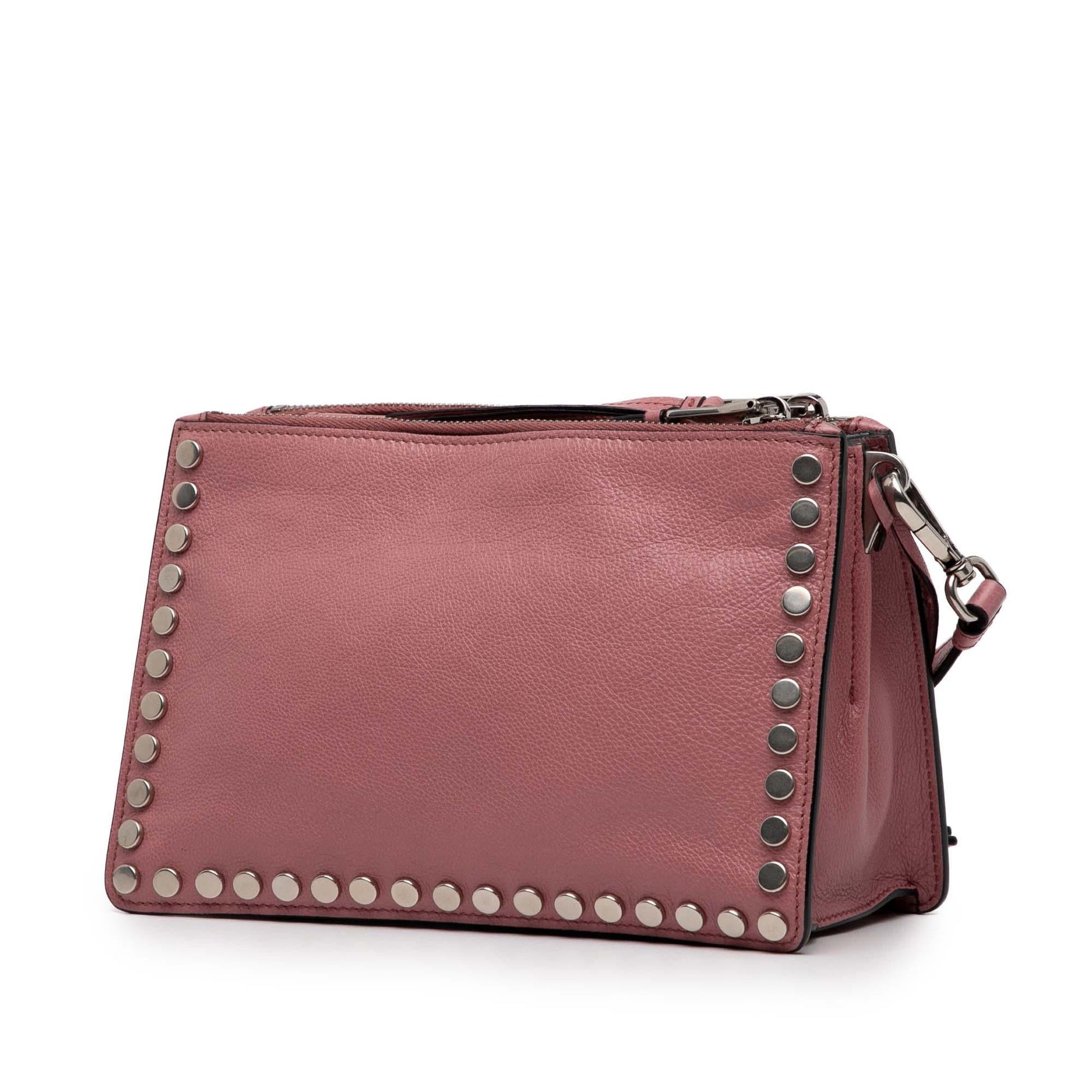 Prada Glace Calf Studded Etiquette Crossbody Crossbody Bag