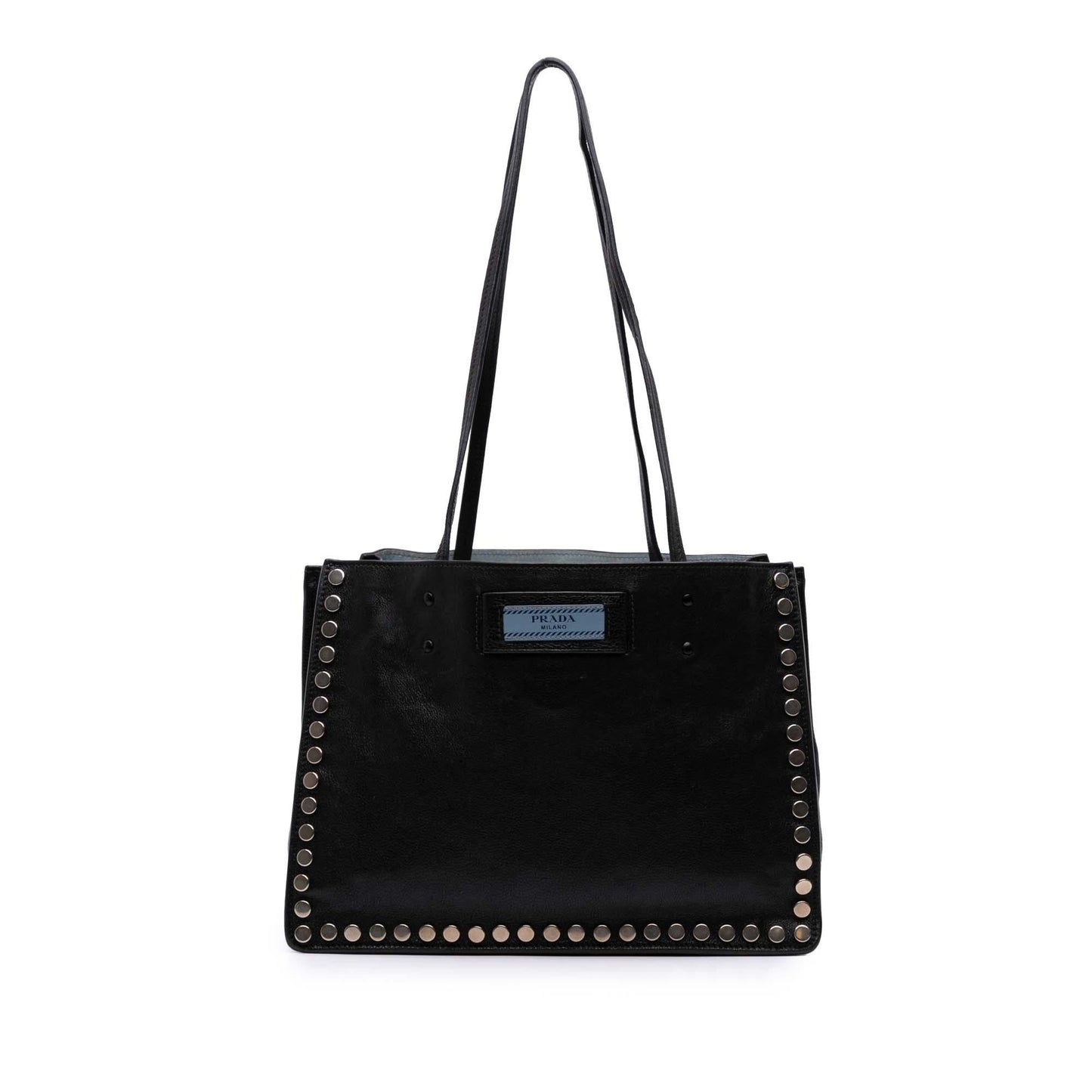 Prada Glace Calf Studded Etiquette Tote Tote Bag