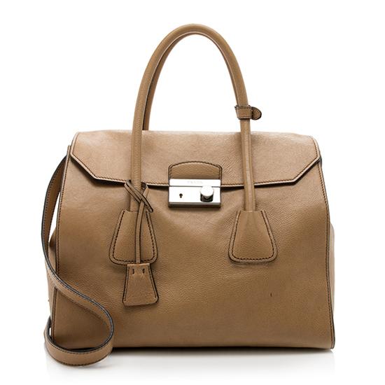 Prada Glace Calfskin Twin Pocket Tote Large Tote Bag