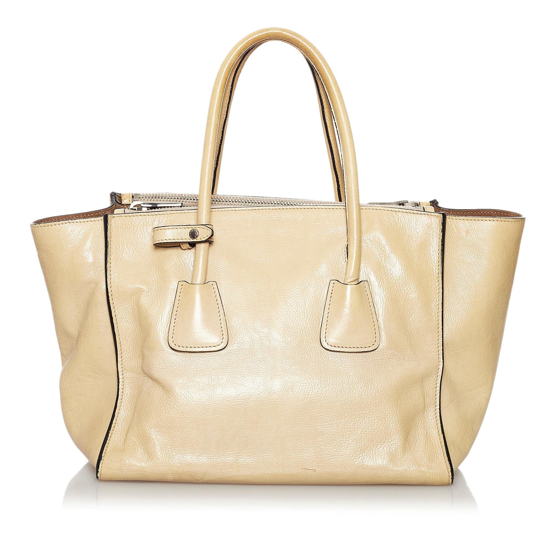 Prada Glace Calf Twin Pocket Handbag Shg Leather Satchel Bag Handbag Shg 30215