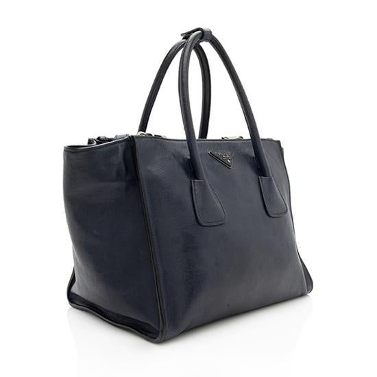 Prada Glace Calf Twin Pocket Tote Tote Bag