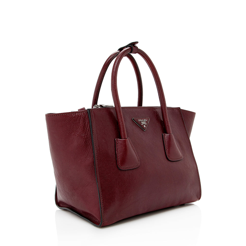 Prada Glace Calf Twin Pocket Tote Shf Tote Bag