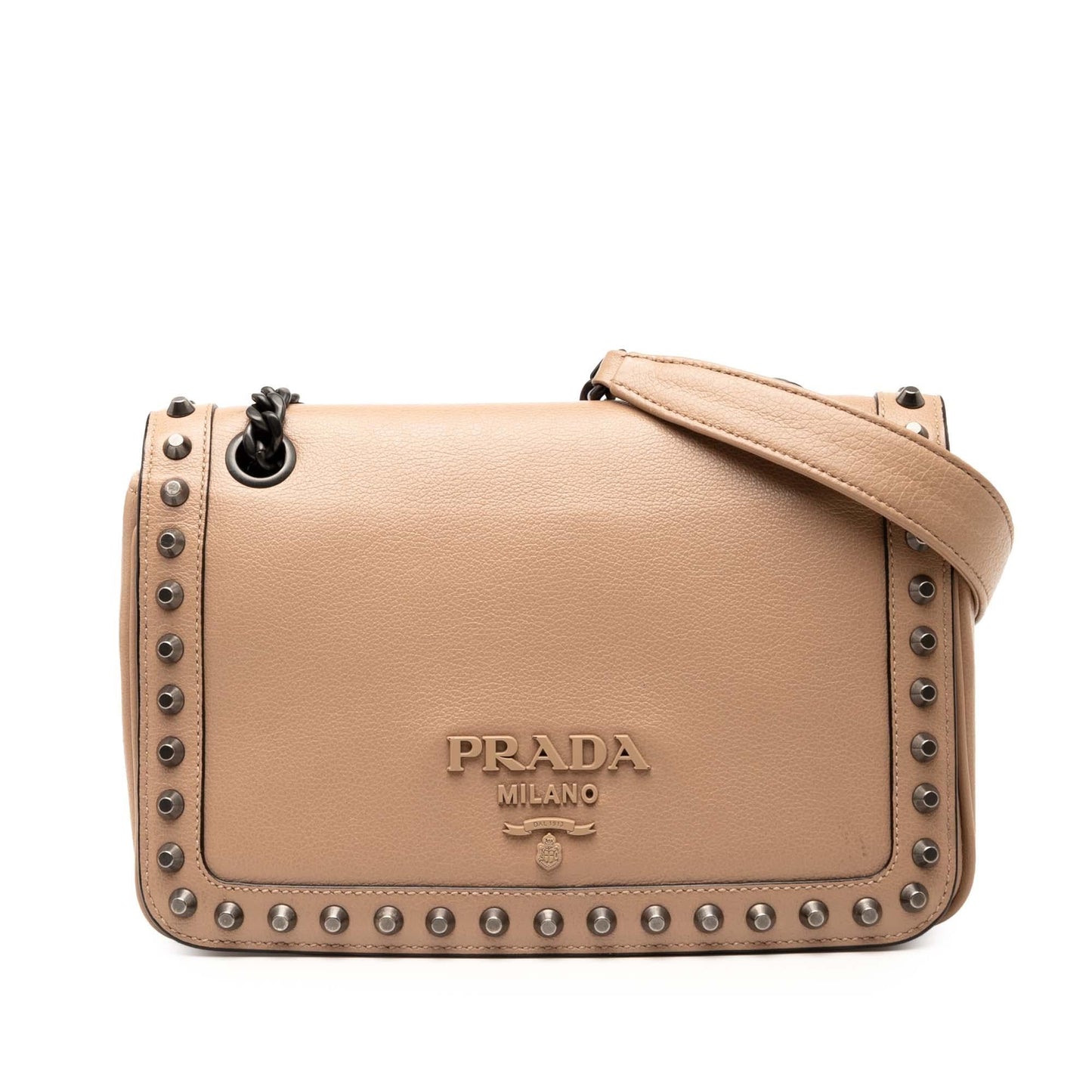 Prada Glace Calfskin Studded Crossbody Crossbody Bag Studded Crossbody 1