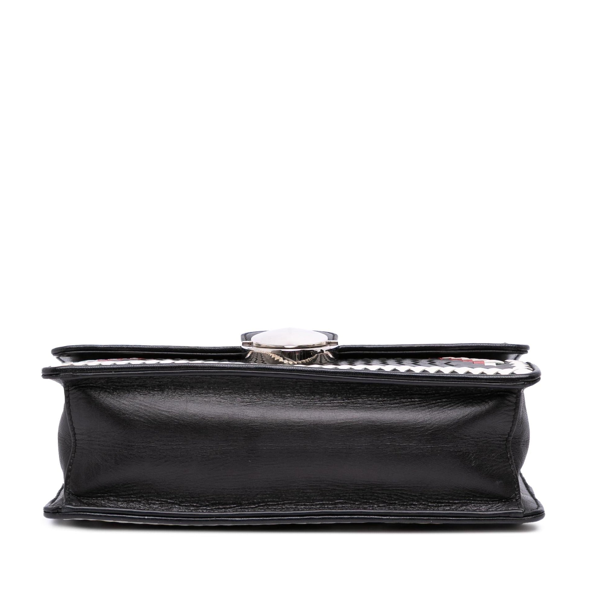 Prada Goatskin Madras Crossbody Woven Crossbody Bag