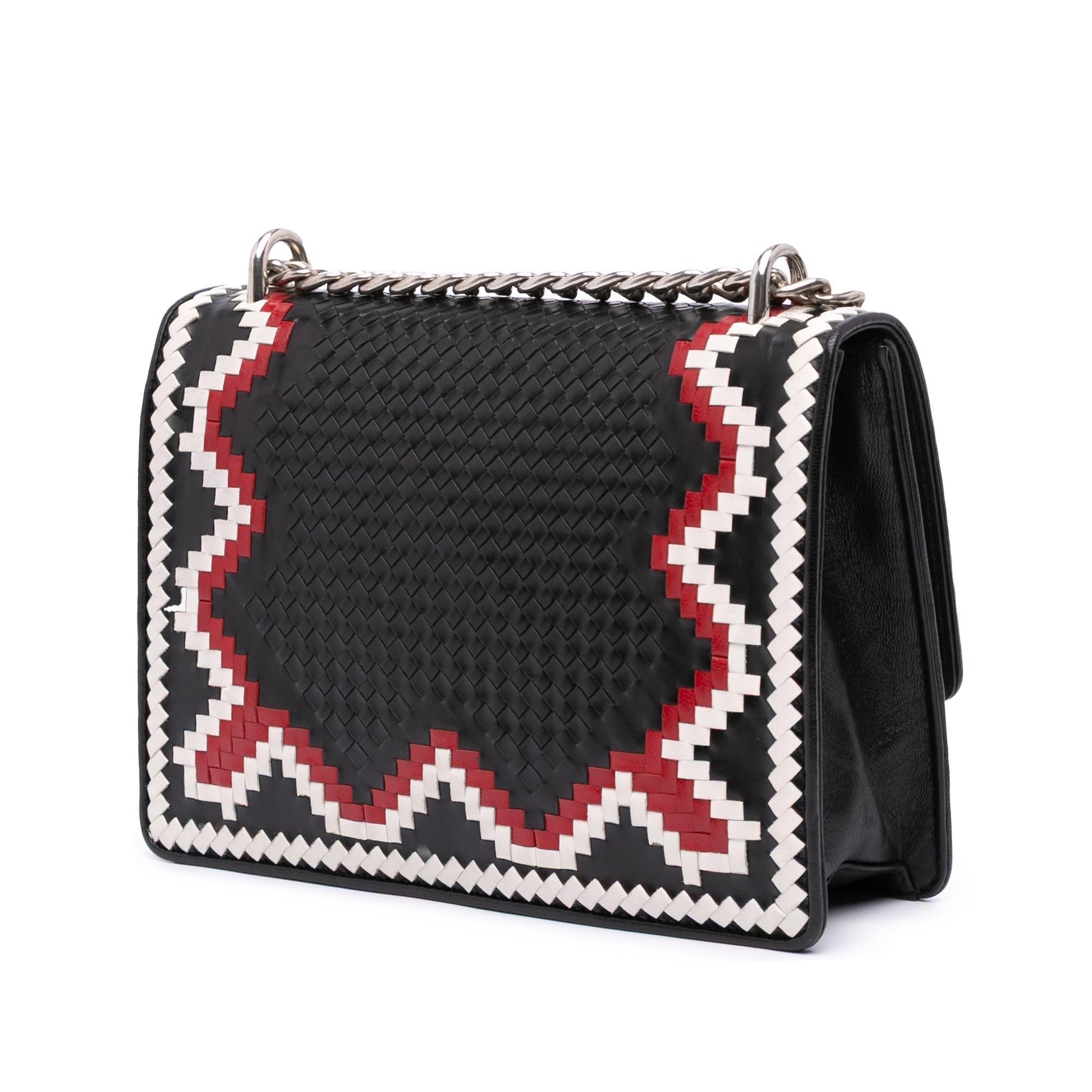 Prada Goatskin Madras Crossbody Woven Crossbody Bag