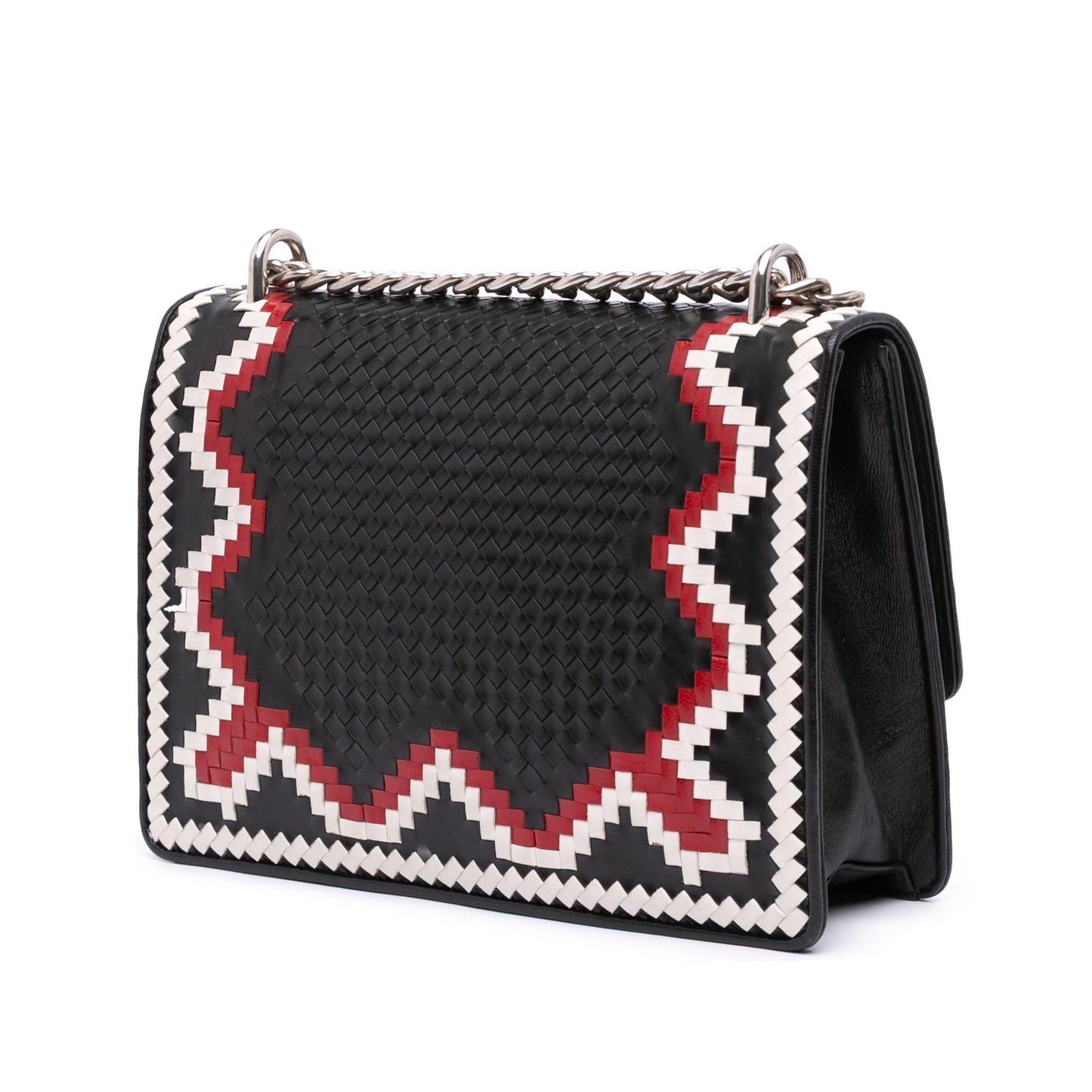 Prada Goatskin Madras Crossbody Woven Crossbody Bag Madras Crossbody 1