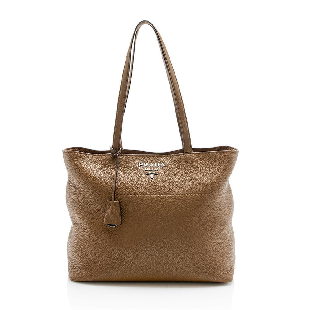 Prada Grained Shopping Tote Leather Tote Bag