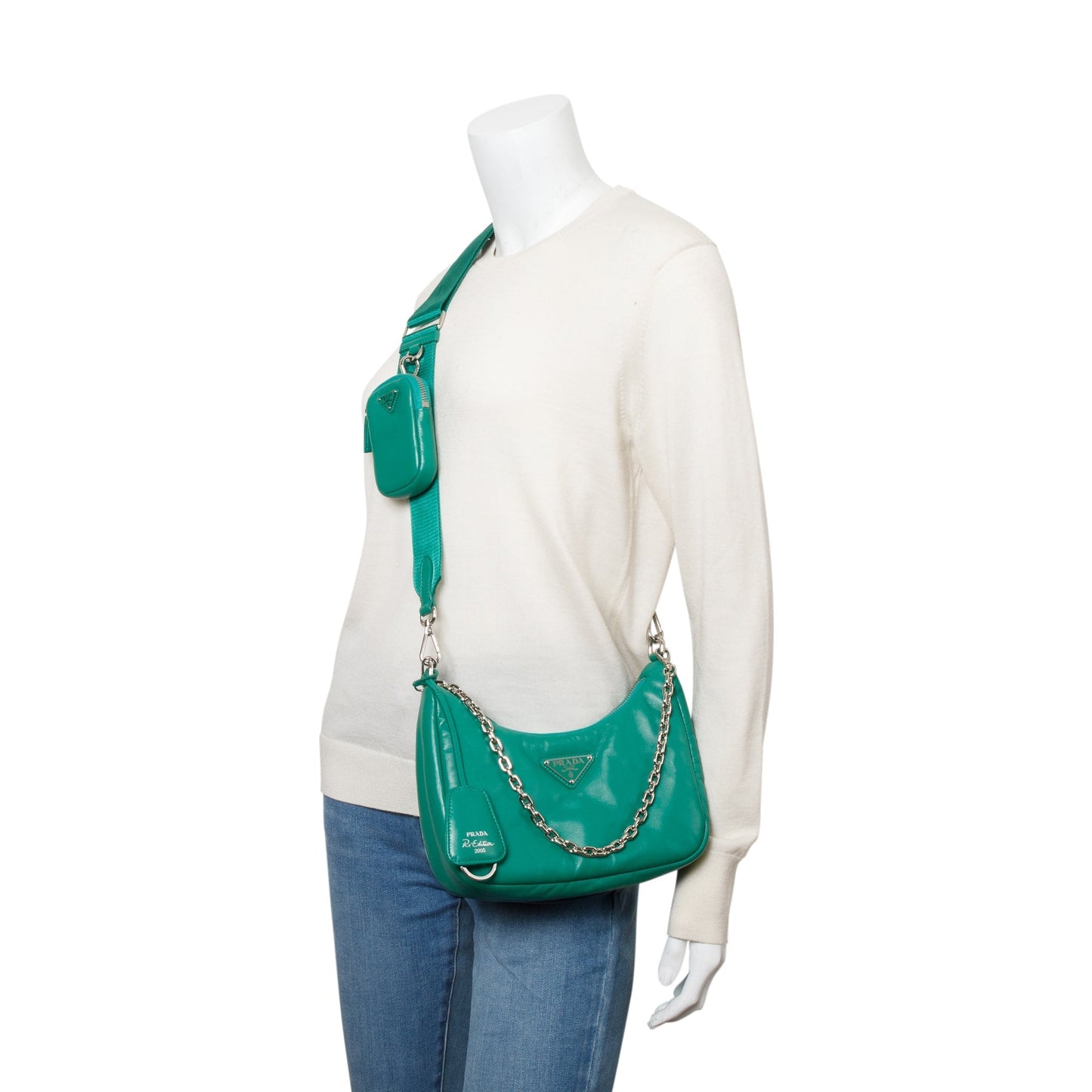 Prada Padded Nappa Re Edition Shoulder Bag Leather Green