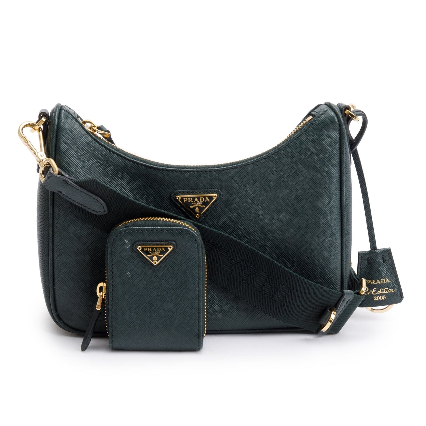 Prada Saffiano Re Edition Shoulder Bag Leather Green
