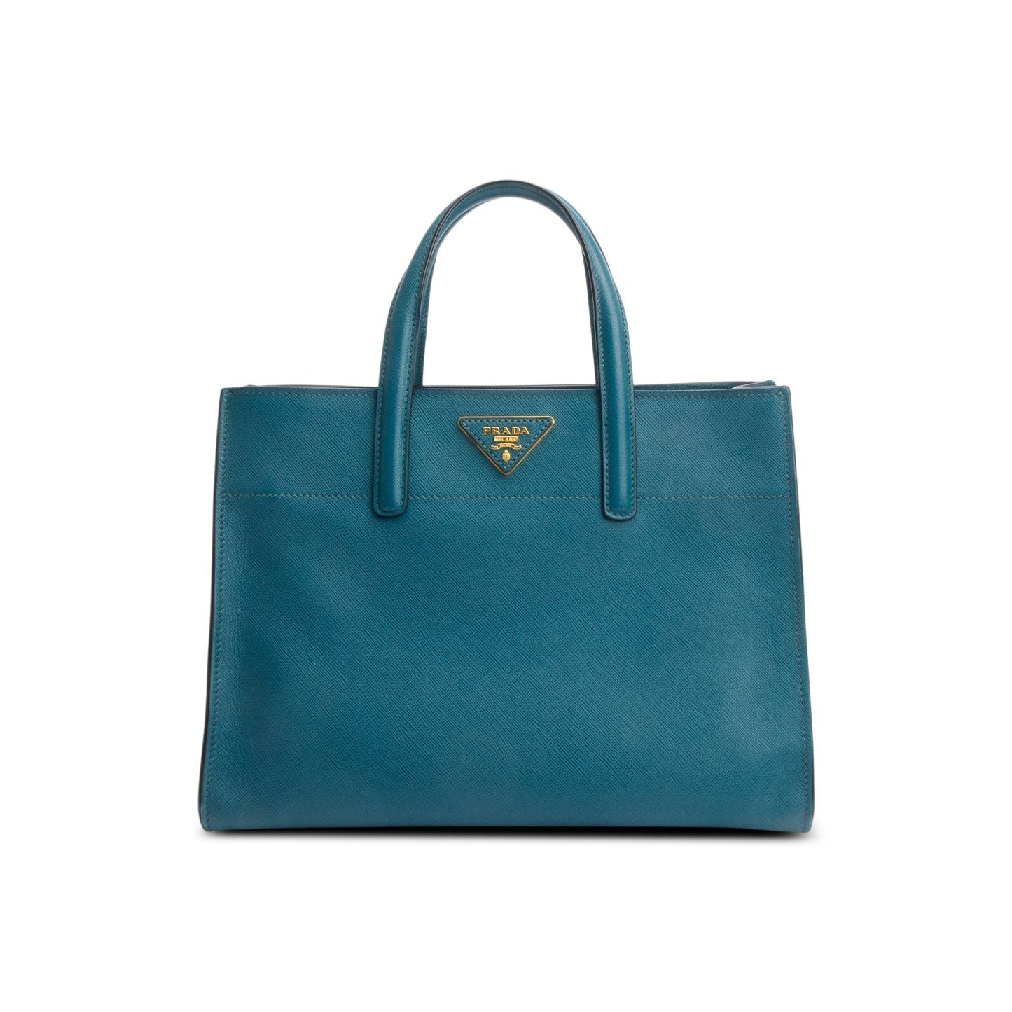 Prada Saffiano Soft Triple Pocket Convertible Tote Handbag Green Tote Bag