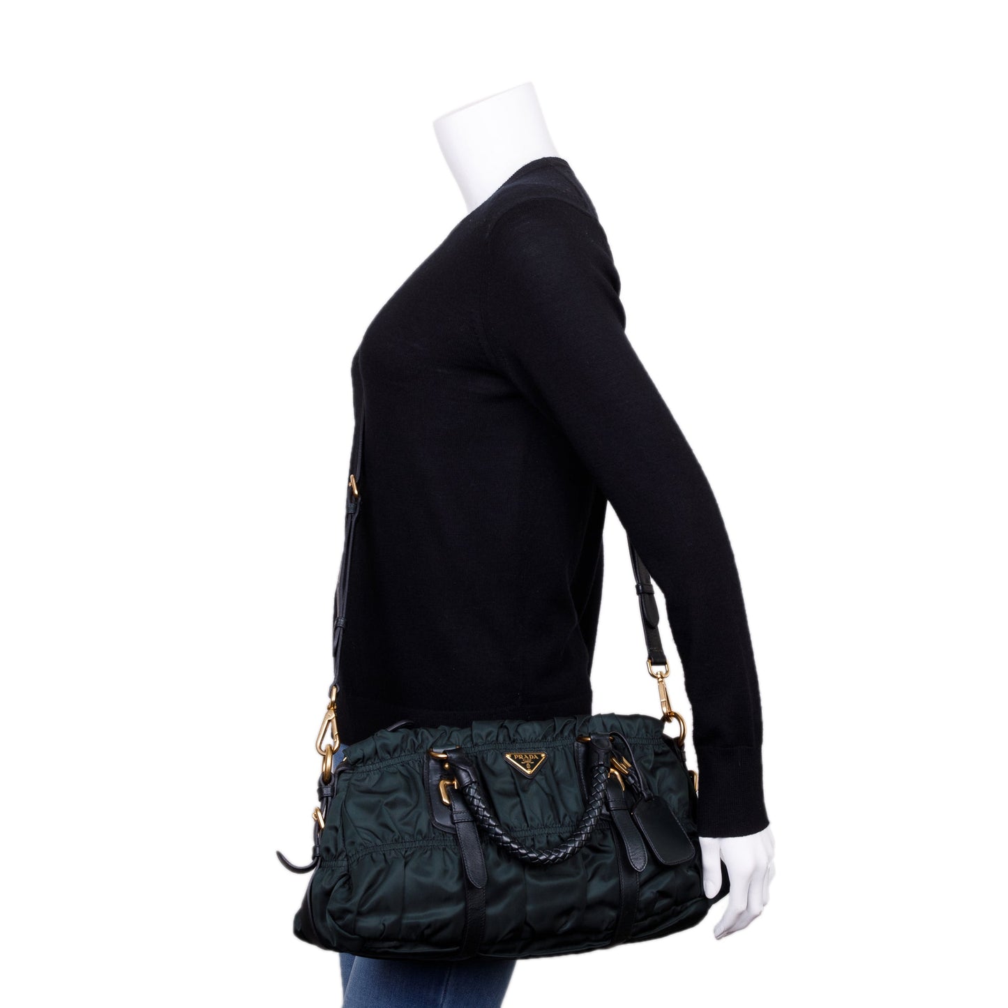Prada Tessuto Gauffre Satchel Bag Nylon Quilted Travel Bag