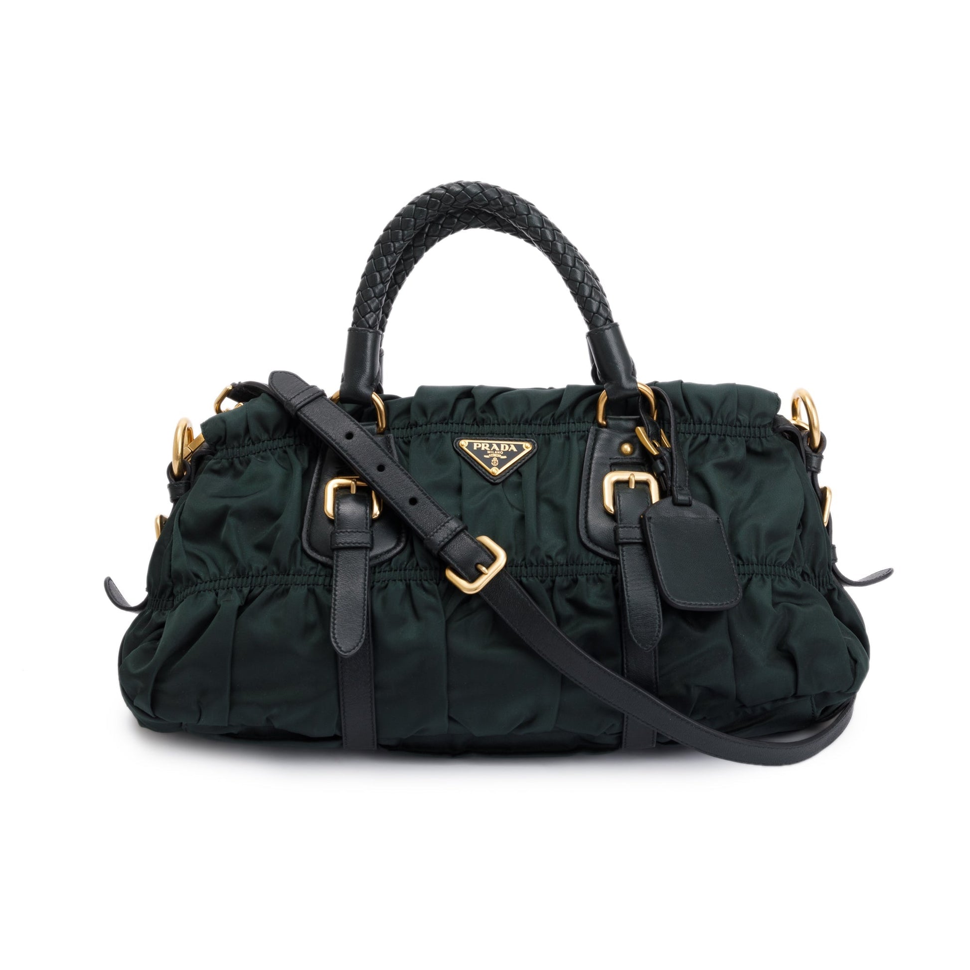 Prada Tessuto Gauffre Satchel Bag Nylon Quilted Travel Bag