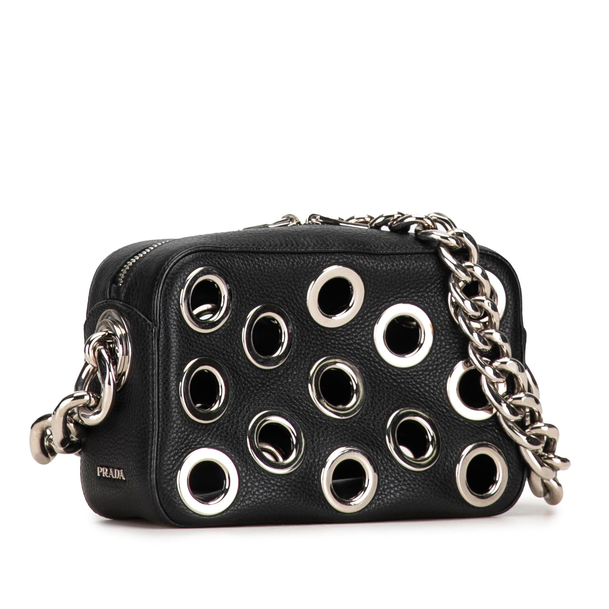 Prada Grommet Daino Bag Shg Jwi9Ee Vitello Chain Shoulder Bag