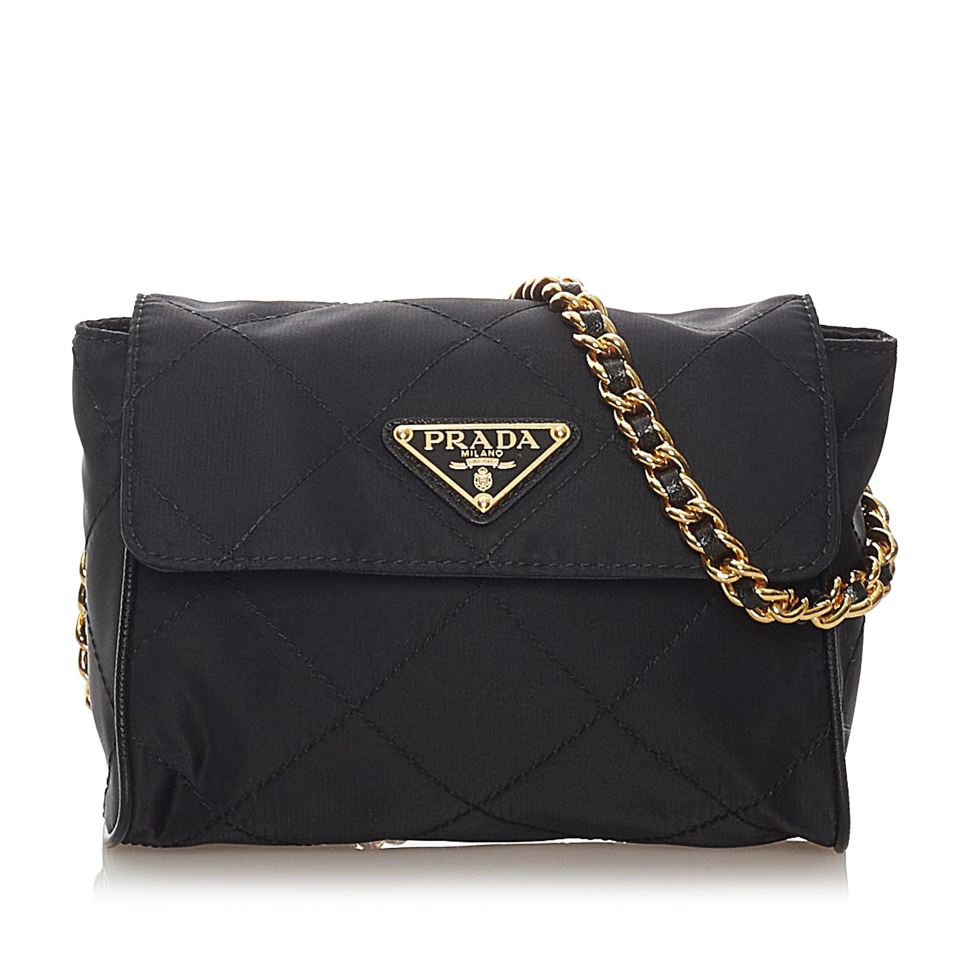Prada Impuntu Tessuto Crossbody Bag Shg Chain