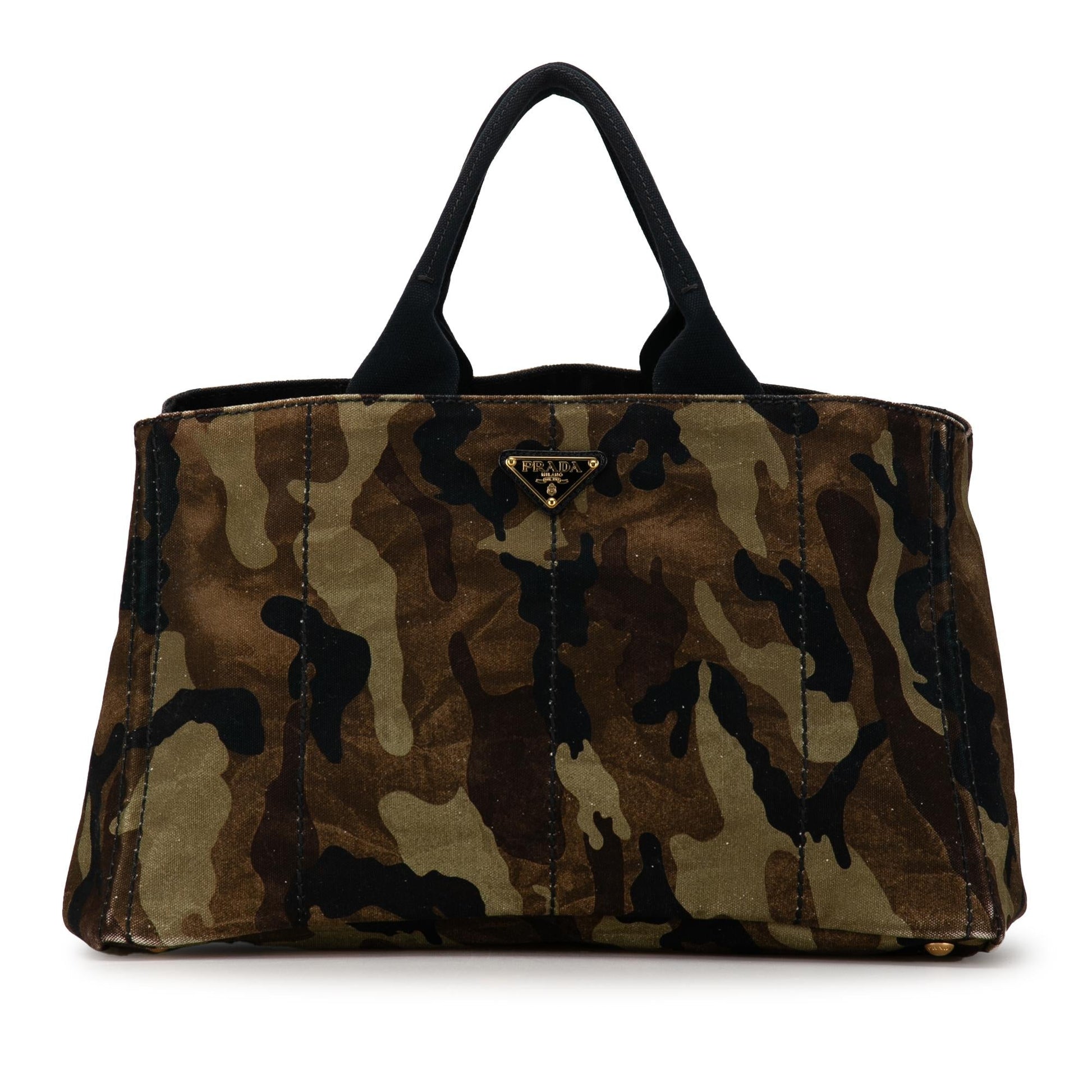 Prada Camouflage Stampata Canapa Tote Shg Boaipk Large Tote Bag