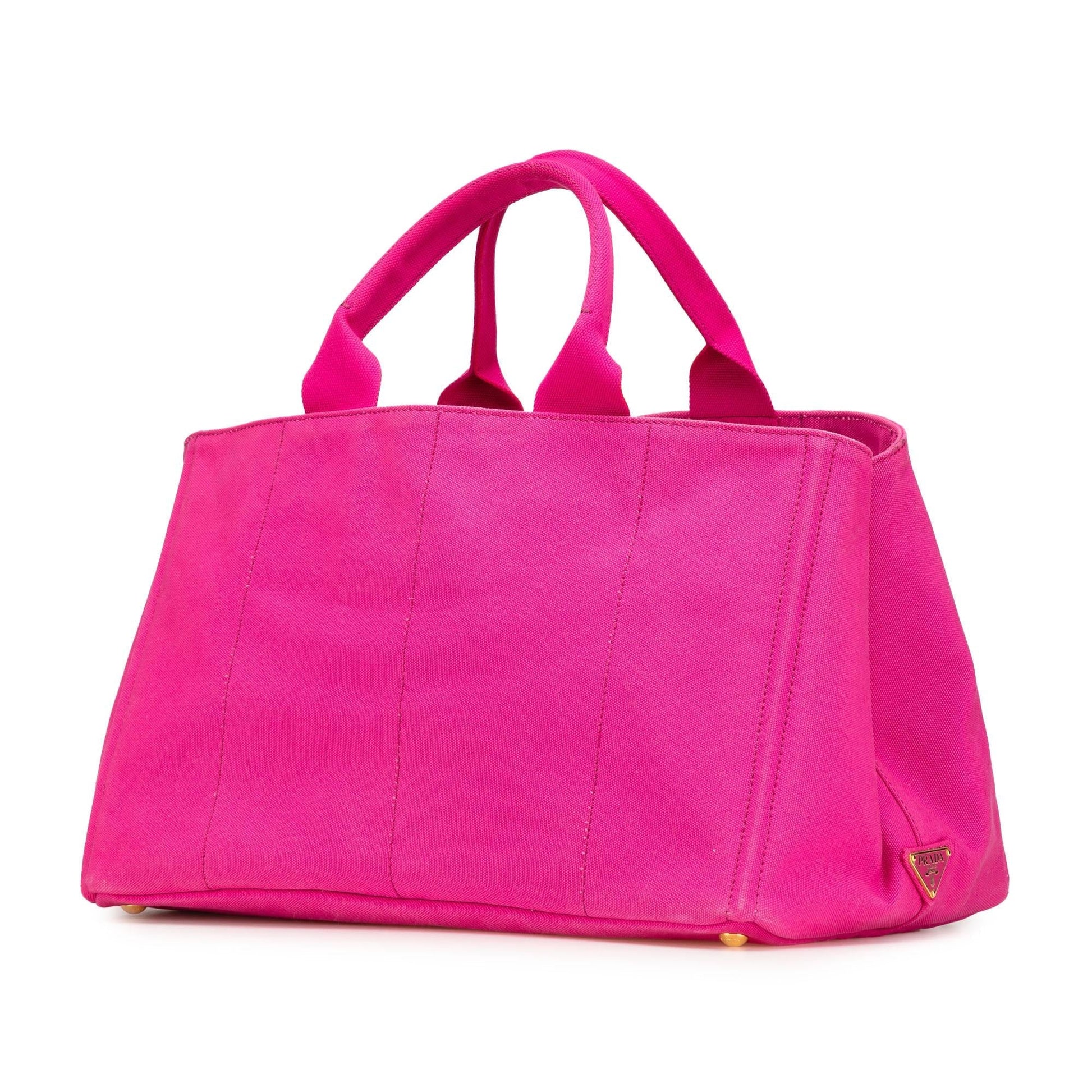 Prada Canapa Satchel Canvas Large Logo Satchel Bag