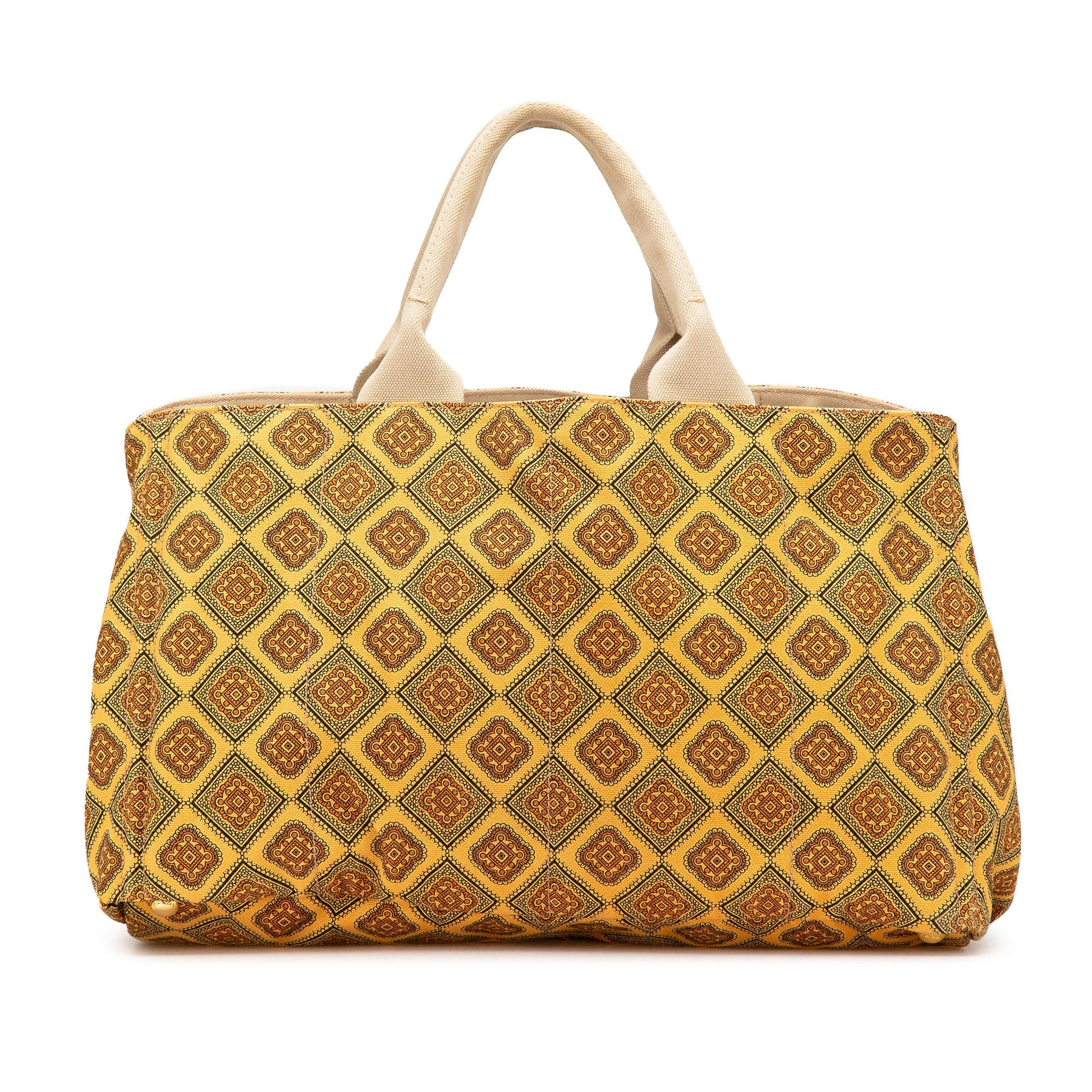 Prada Printed Canapa Satchel Canvas Large Satchel Bag