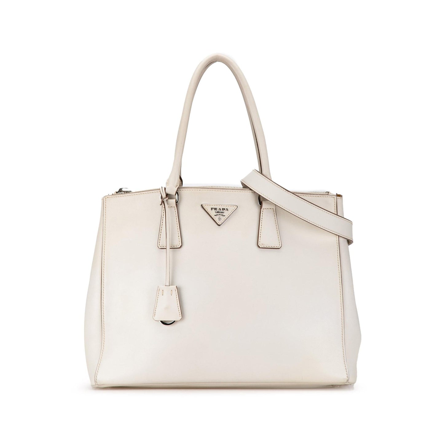 Prada City Calfskin Galleria Double Satchel Shg Imog4X Large Zip Satchel Bag