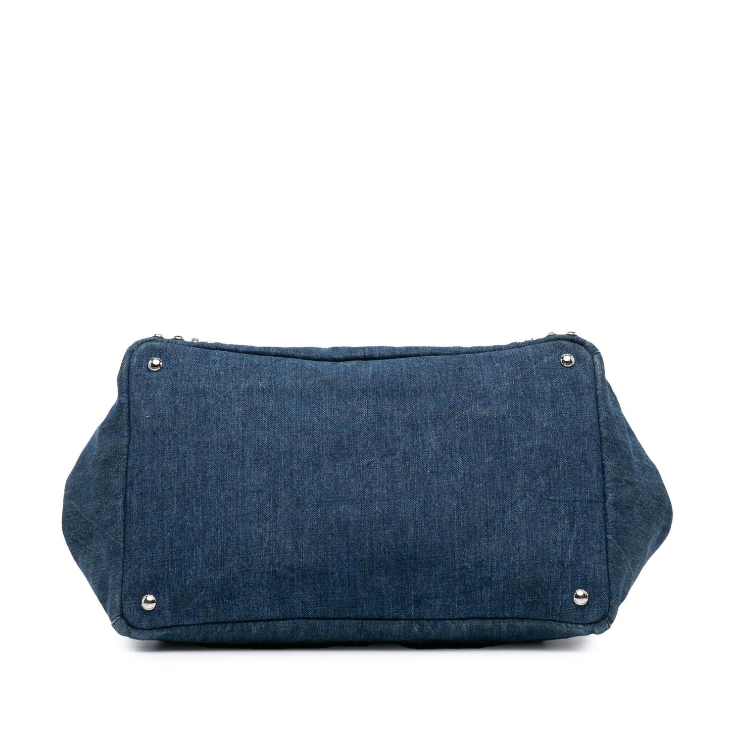 Prada Canapa Bijoux Satchel Denim Large Satchel Bag