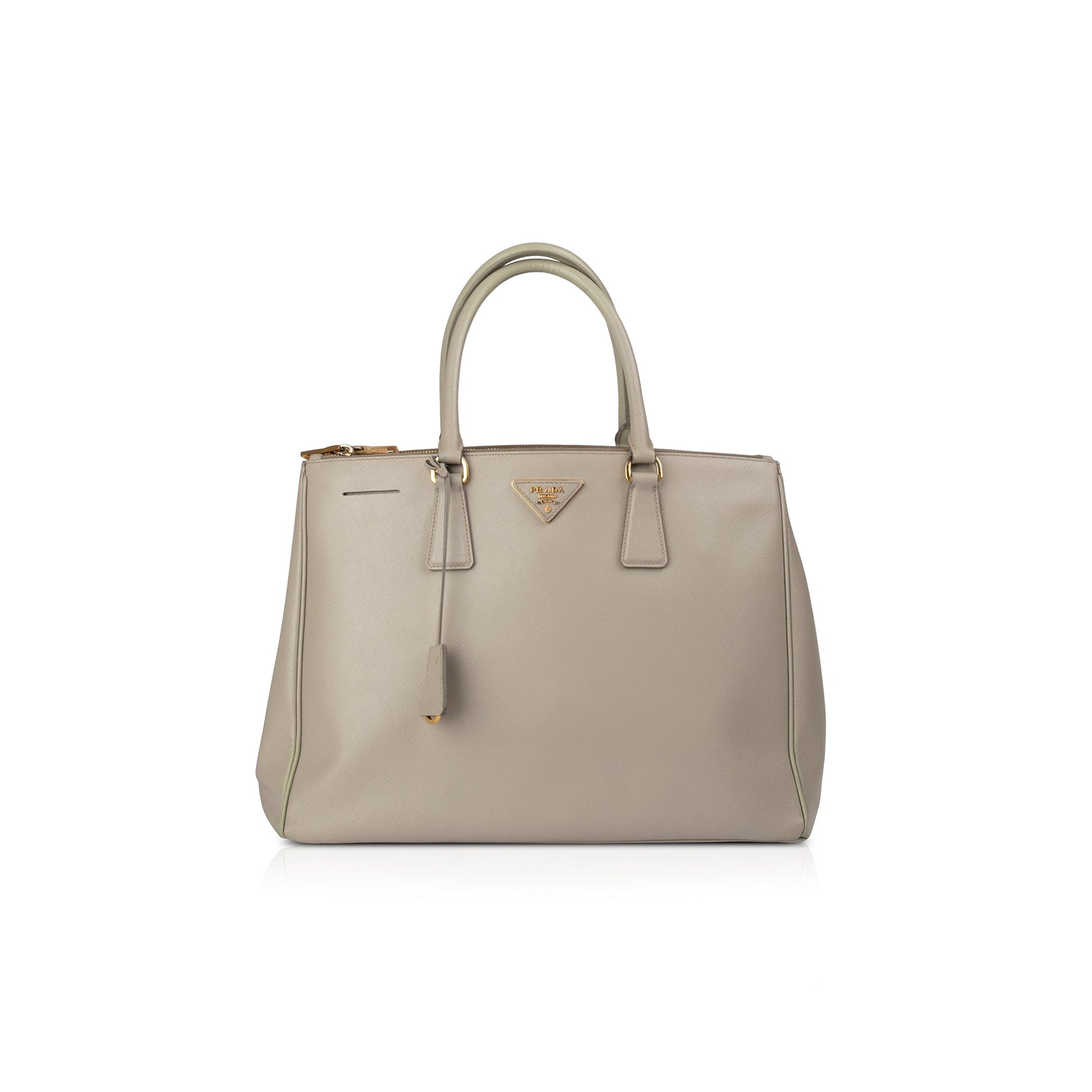 Prada Saffiano Lux Double Zip Tote Handbag Large Tote Bag