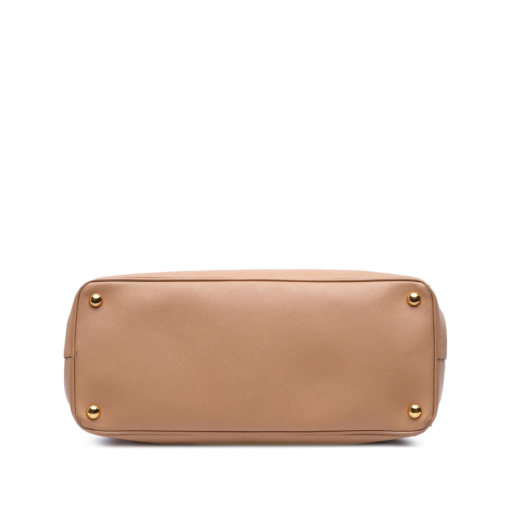 Prada Lux Galleria Double Satchel Saffiano Large Zip Satchel Bag