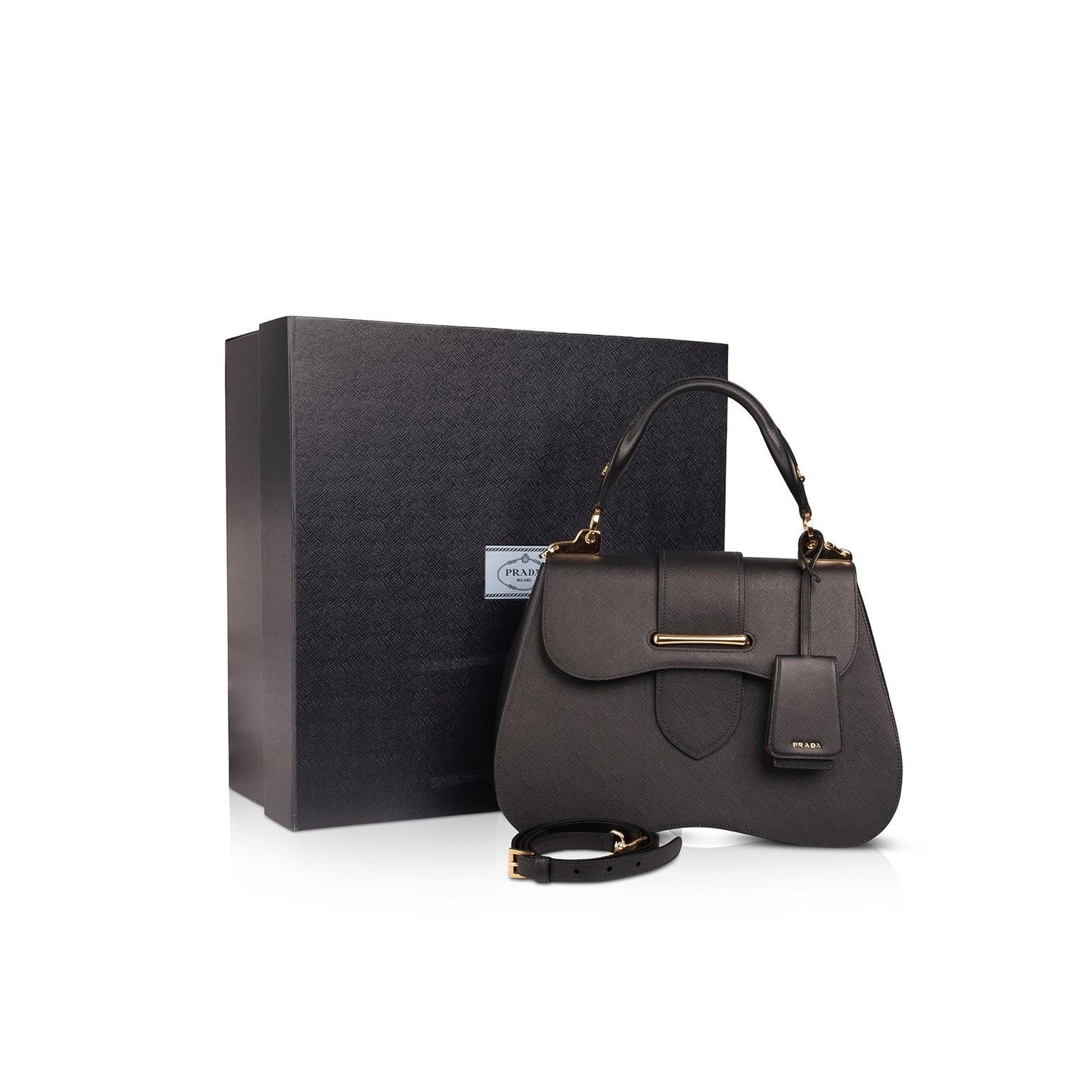 Prada Saffiano Lux Sidonie Top Handle Bag Large Travel Bag