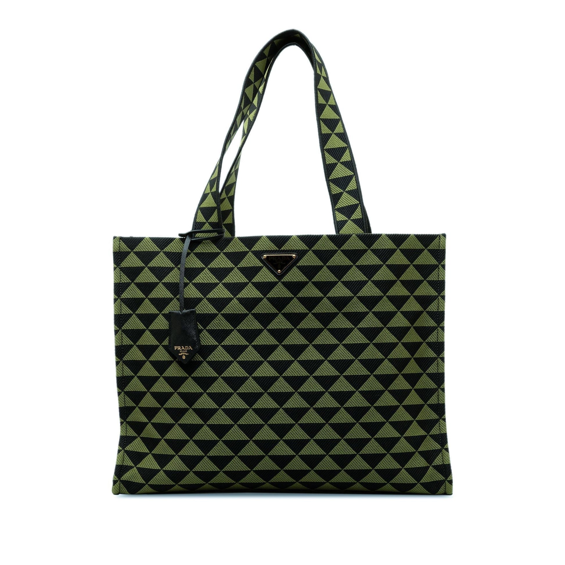 Prada Triangolo Jacquard Symbole Tote Shg Ypy2Cg Large Tote Bag