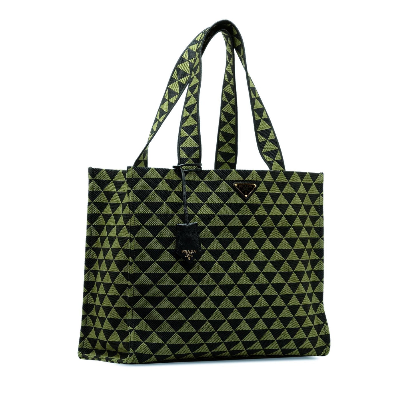 Prada Triangolo Jacquard Symbole Tote Shg Ypy2Cg Large Tote Bag