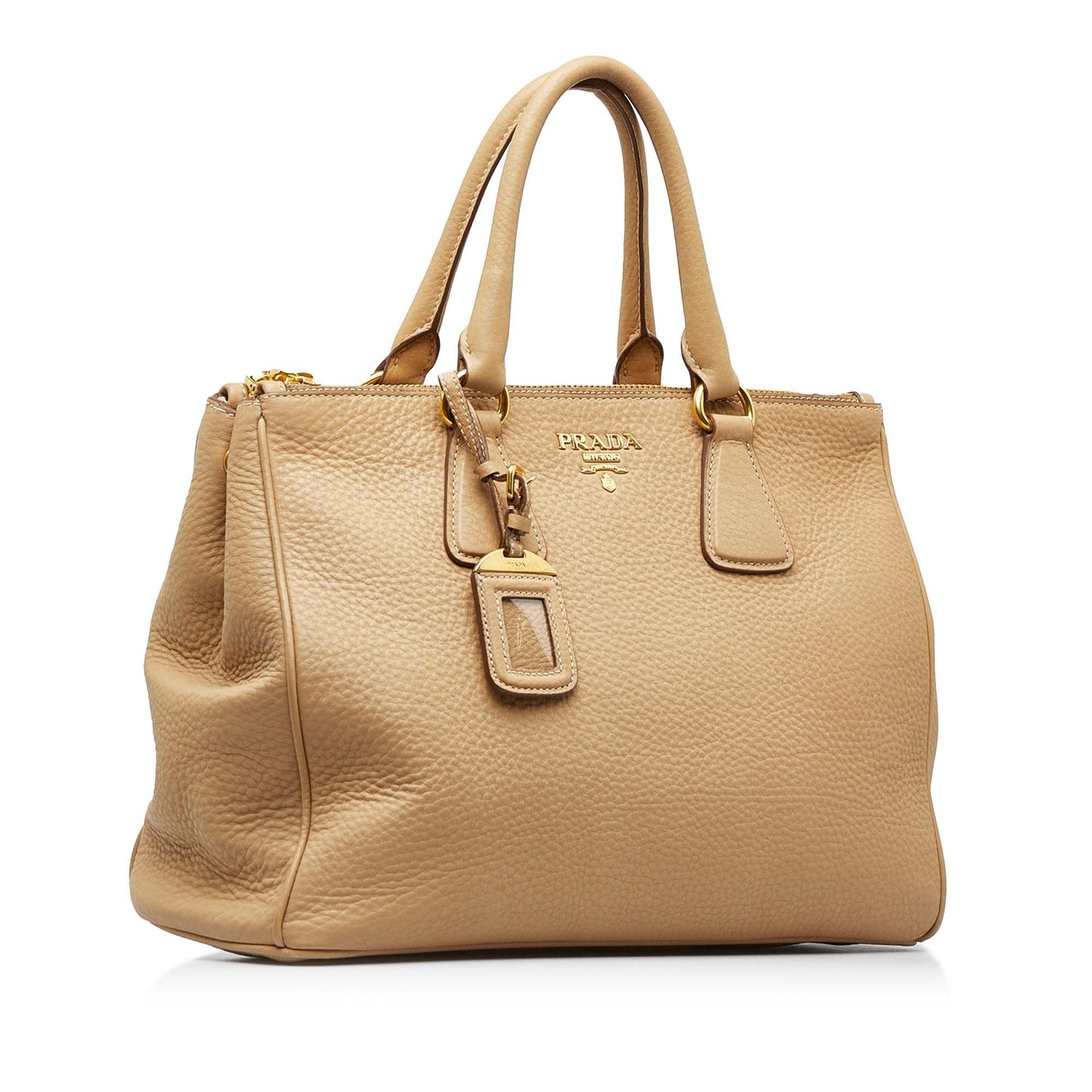 Prada Daino Double Tote Shg Kio0Pe Vitello Large Zip Tote Bag