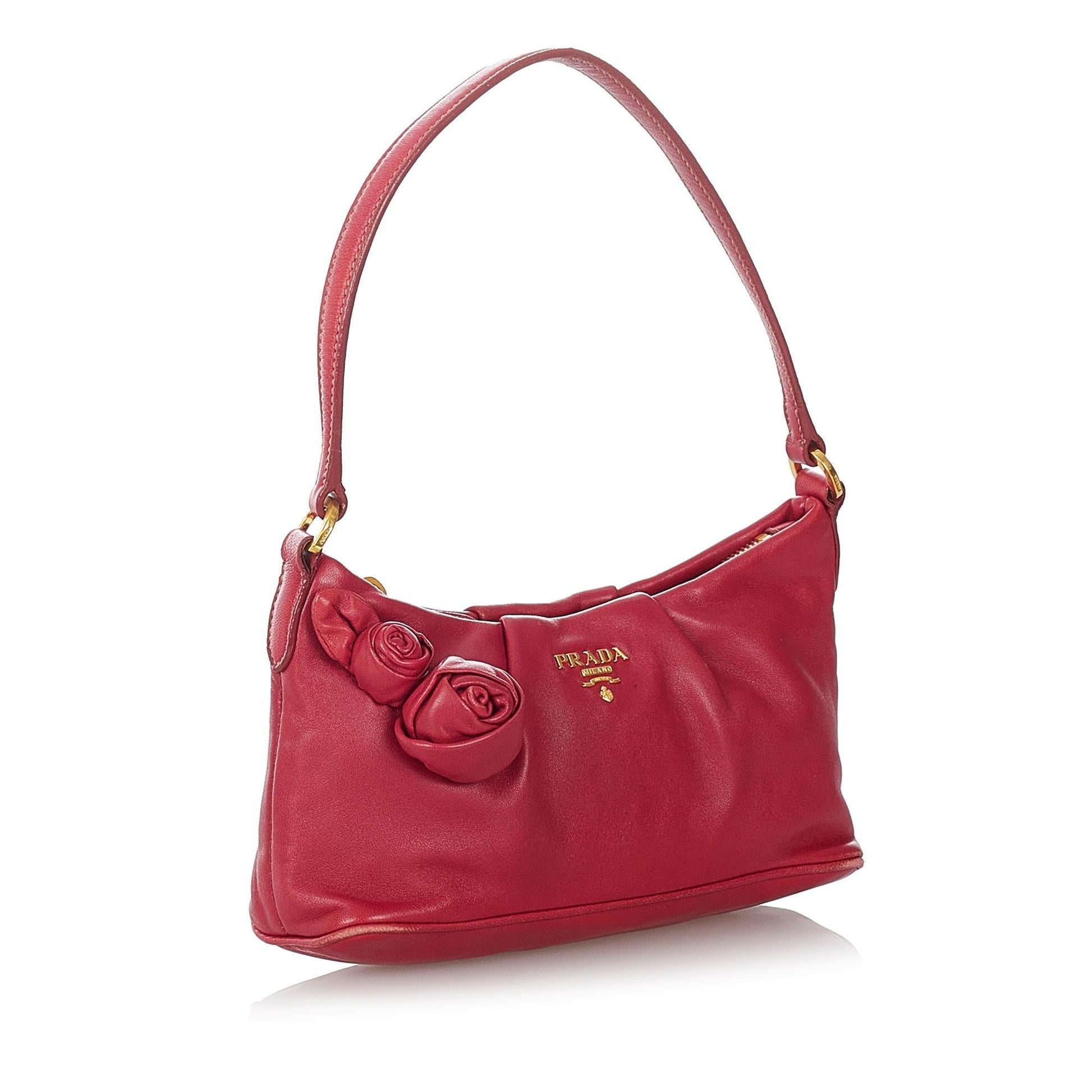 Prada Baguette Shg Handbag Leather Shoulder Bag
