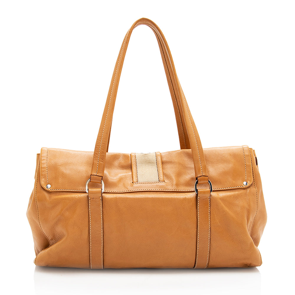 Prada Buckle Shoulder Bag Shf Leather