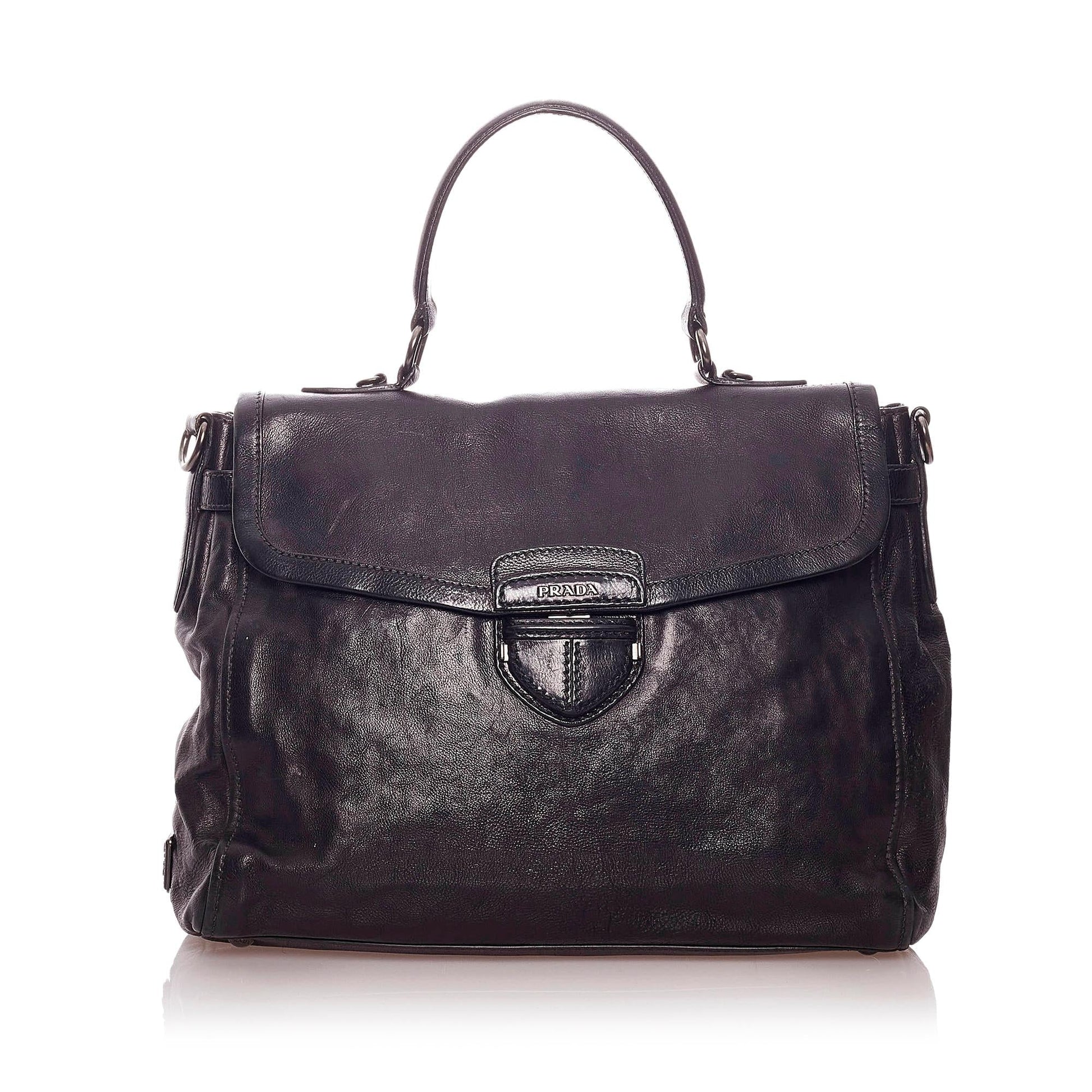 Prada Business Bag Shg Leather Tote Bag