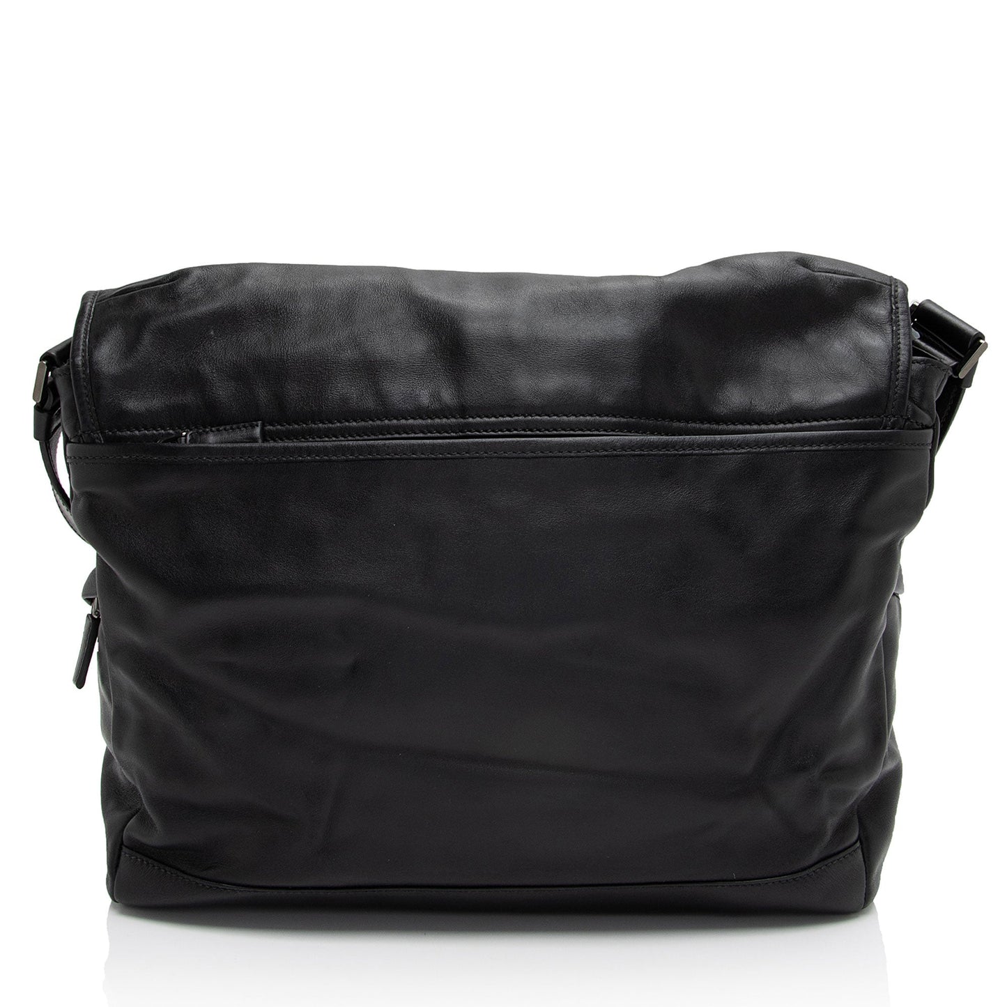 Prada Double Buckle Messenger Bag Shf S0Azos Leather Flap Shoulder Bag