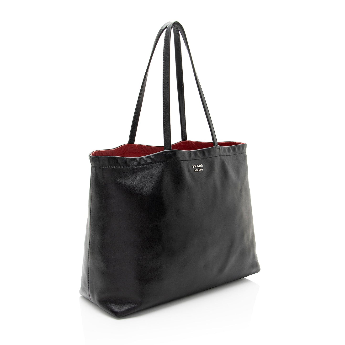 Prada Reversible E W Tote Leather Tote Bag