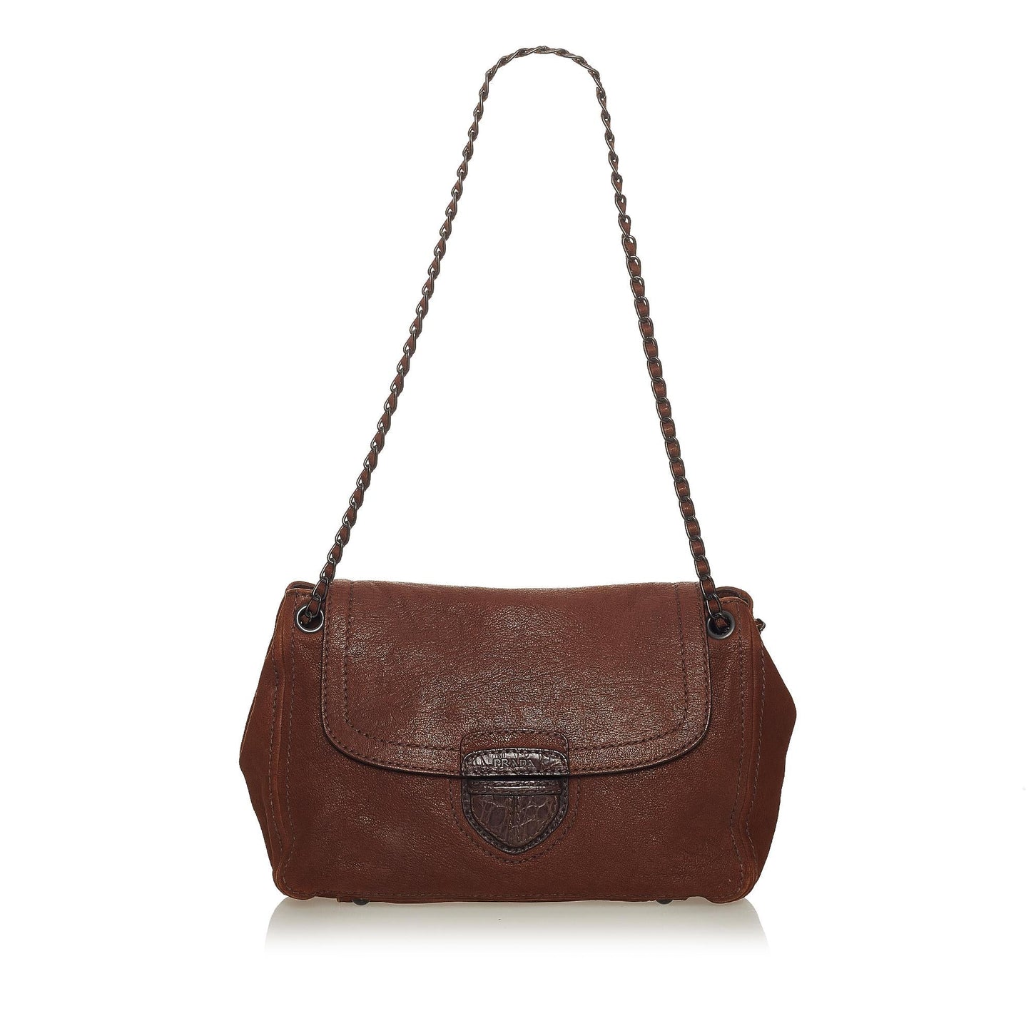 Prada Shoulder Bag Shg Leather Chain Flap