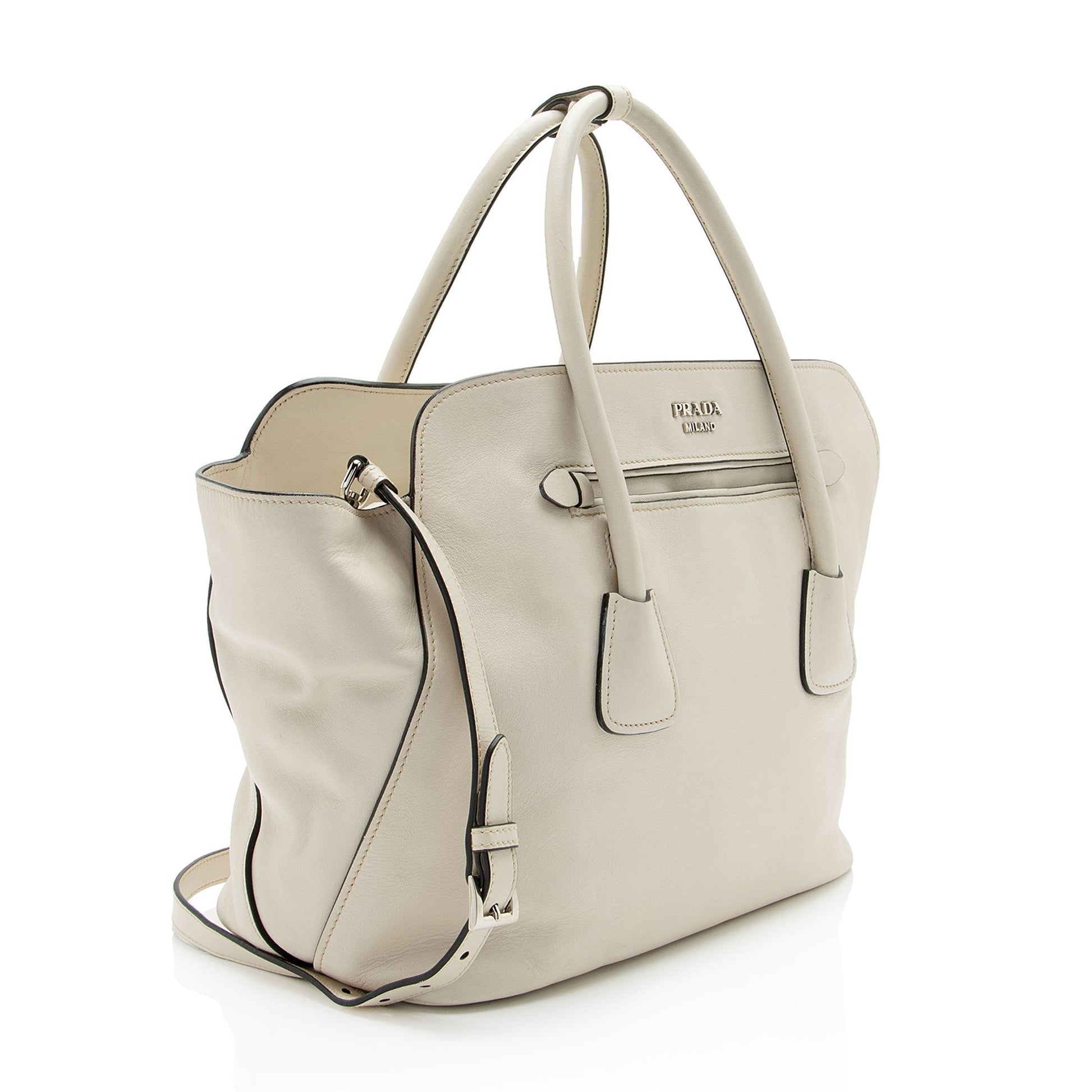 Prada Soft Shopping Tote Shf Suteao Leather Tote Bag