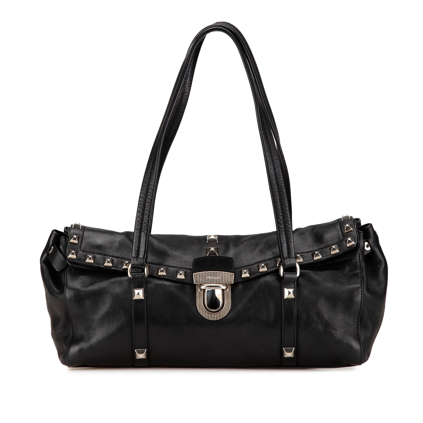 Prada Studded Easy Shoulder Bag Leather