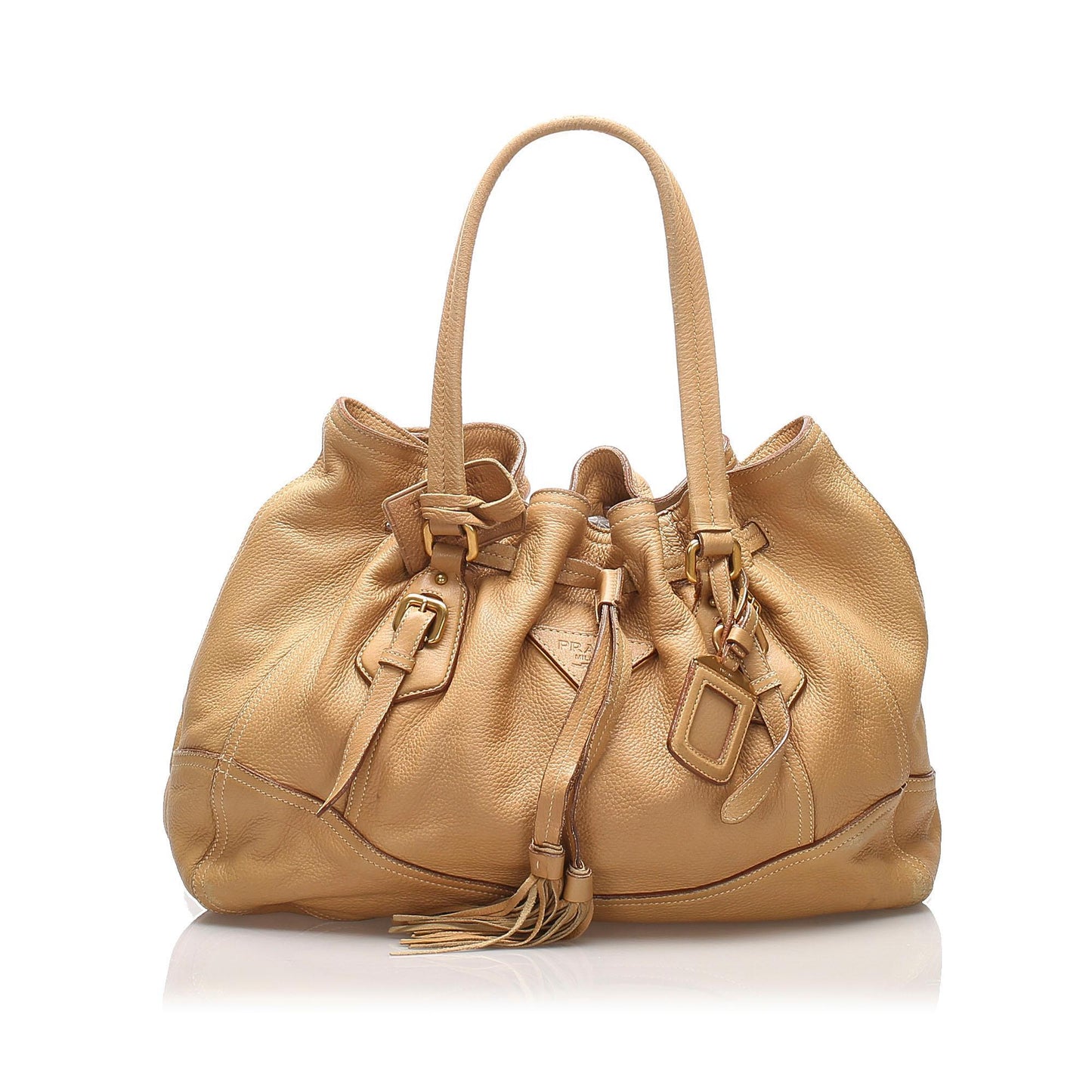 Prada Tassel Tote Bag Leather
