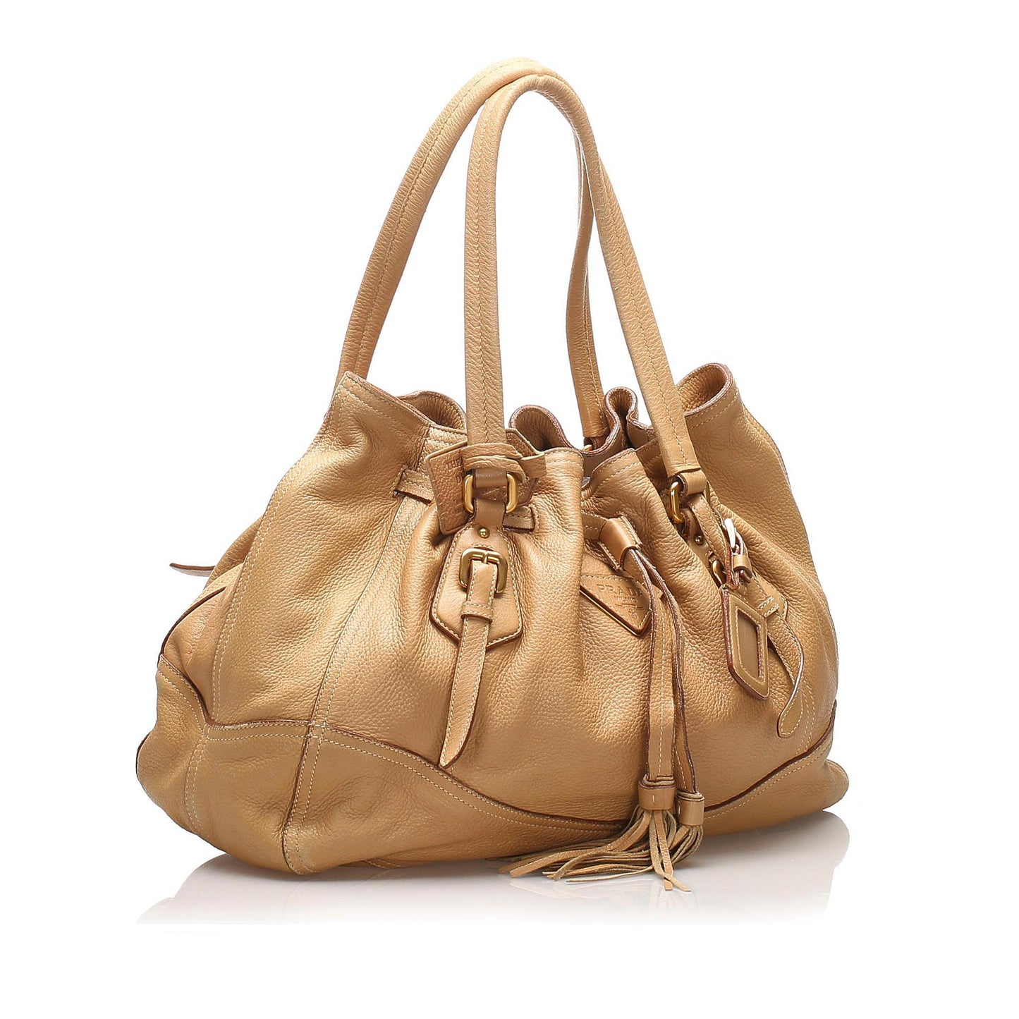 Prada Tassel Tote Bag Leather