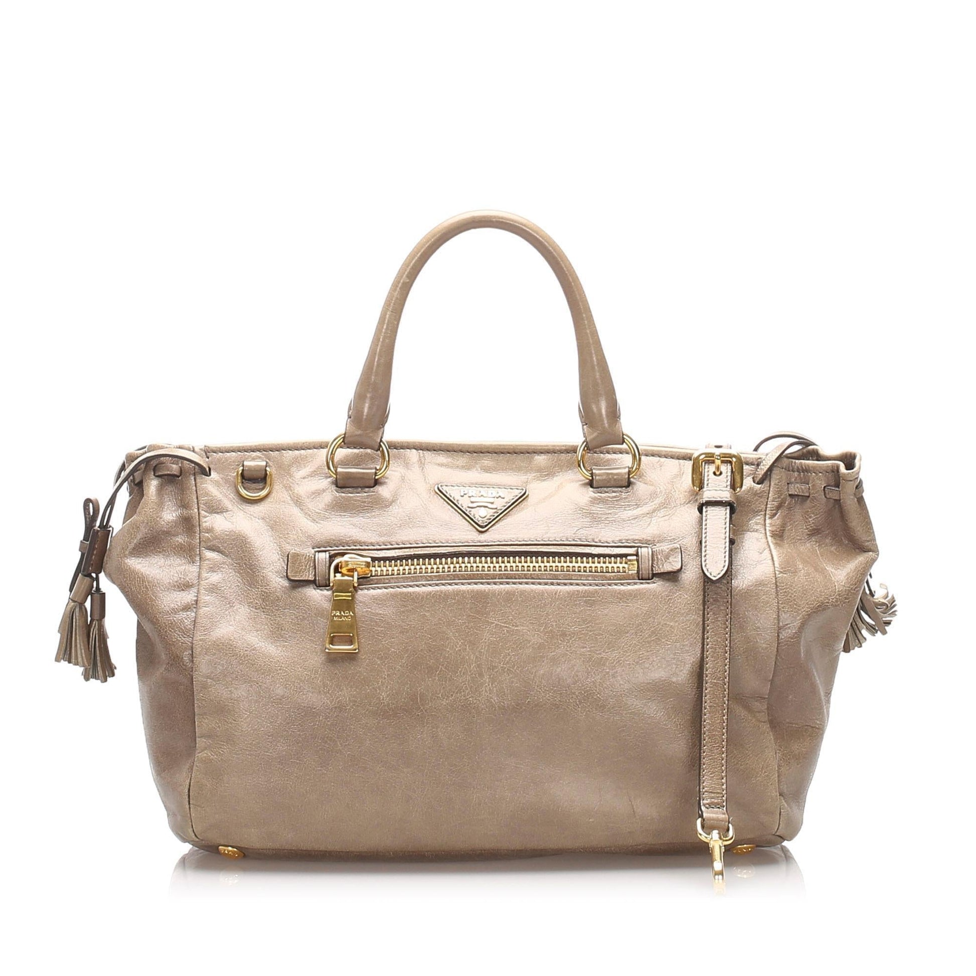 Prada Tote Leather Tote Bag Tote Shg 10589