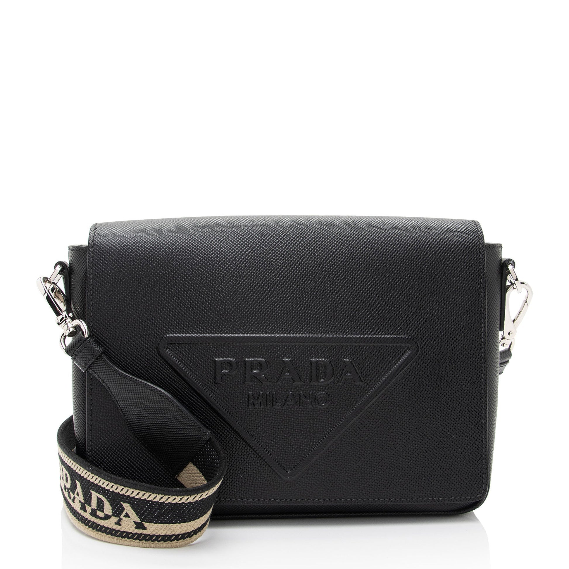 Prada Triangle Shoulder Bag Shf Gkkz4N Leather Logo Flap