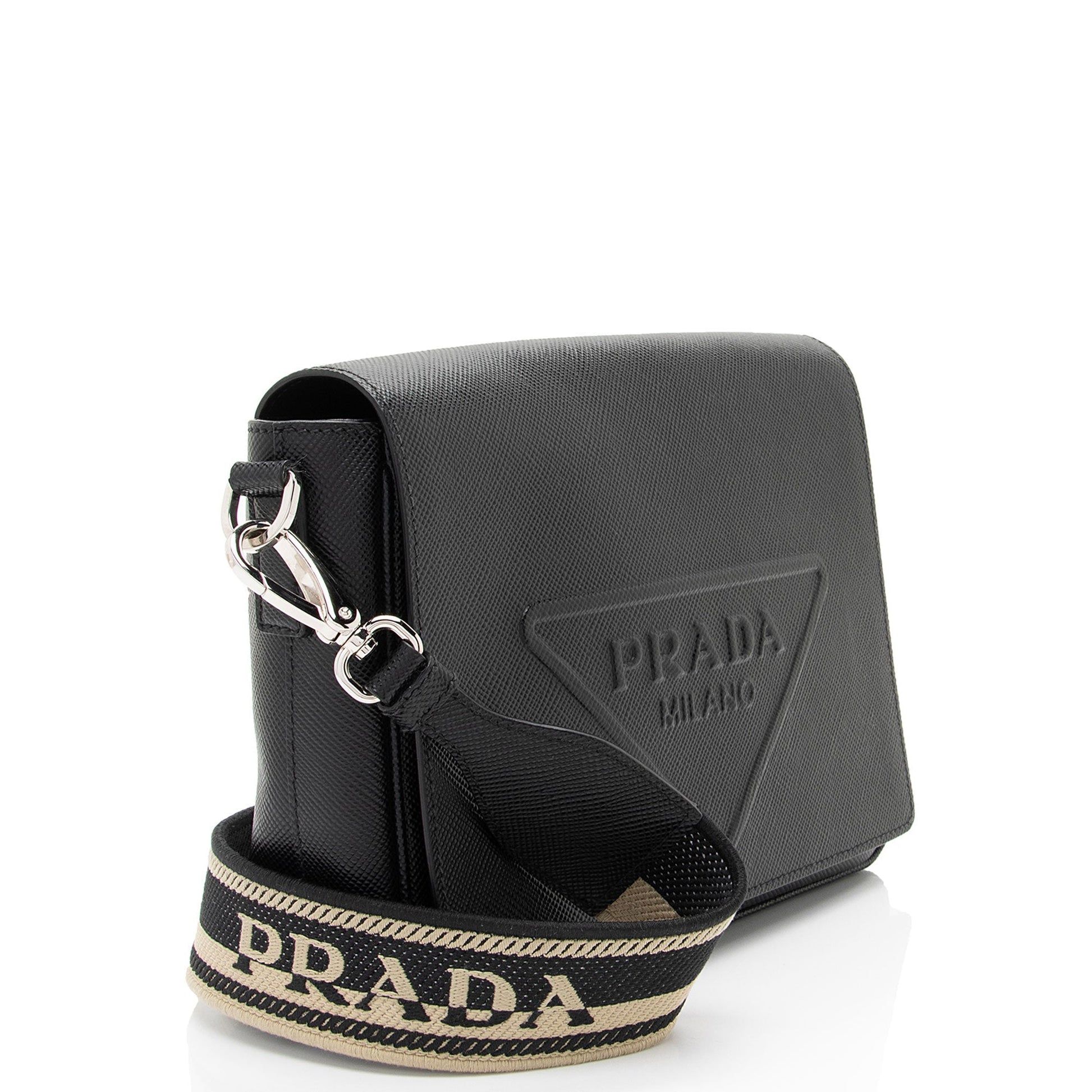 Prada Triangle Shoulder Bag Shf Gkkz4N Leather Logo Flap