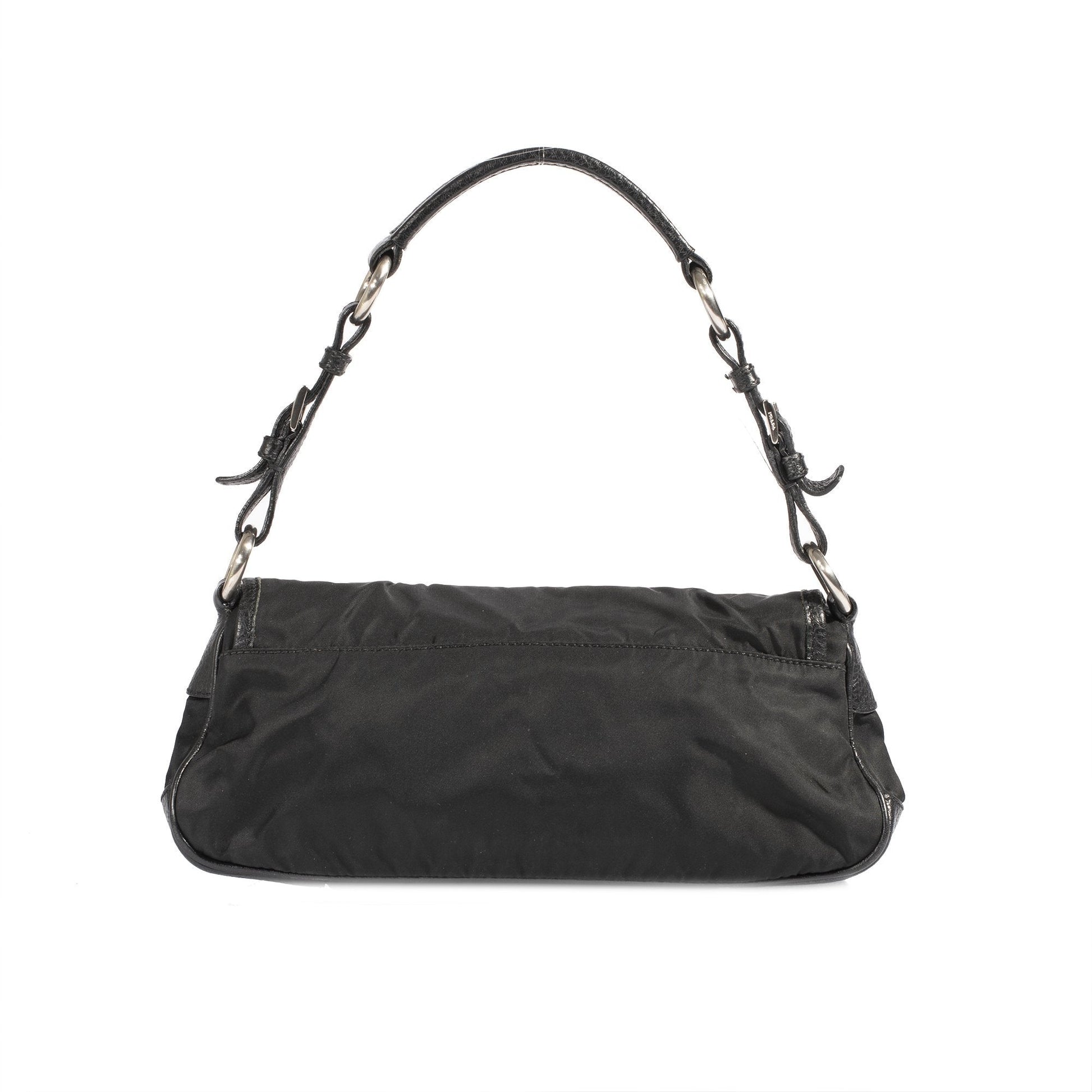 Prada Trimmed Tessuto Vien Bag Leather Nylon Travel Bag