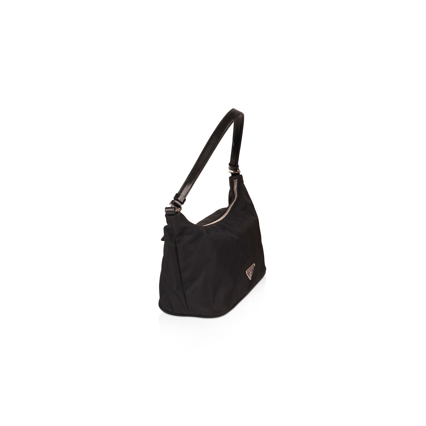 Prada Trimmed Tessuto Pochette Handbag Leather Travel Bag